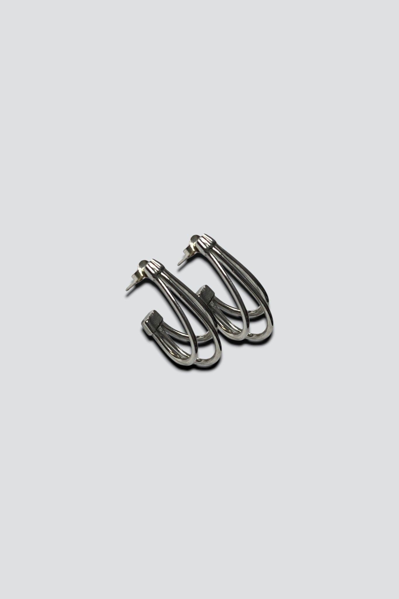 Sterling Silver Triple Hoop Earrings
