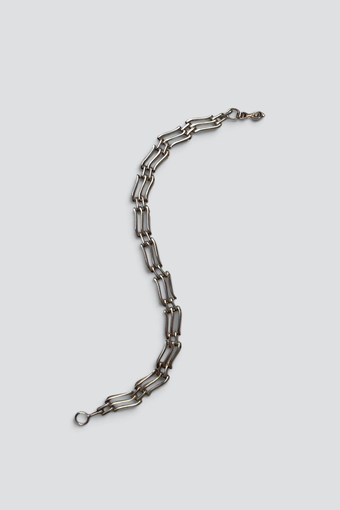 Sterling Silver Triple Wave Link Bracelet