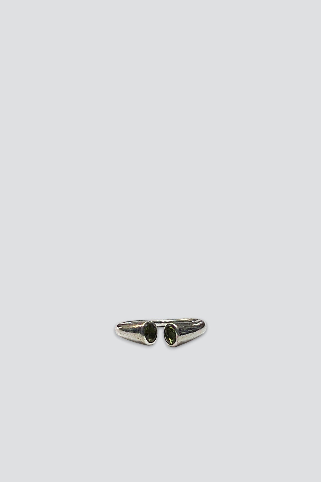 Sterling Silver Peridot Double Ring
