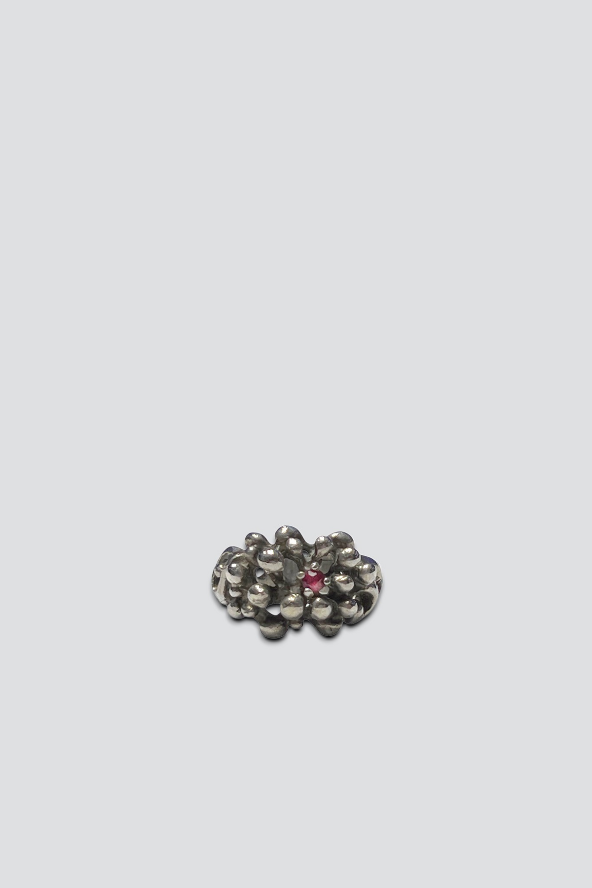 Sterling Silver Garnet Brut Ring