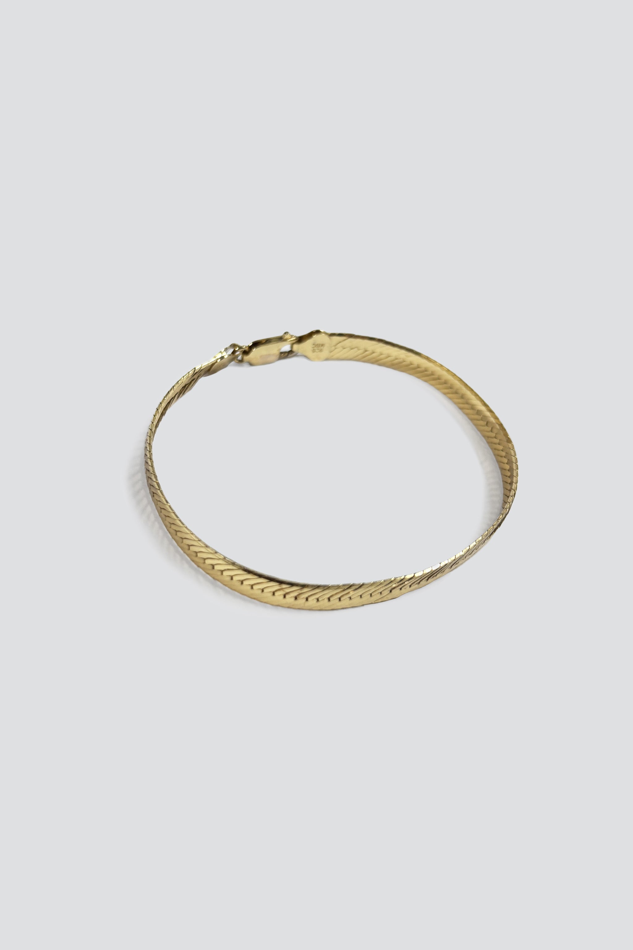 14K Gold Vermeil Herringbone Chain Bracelet