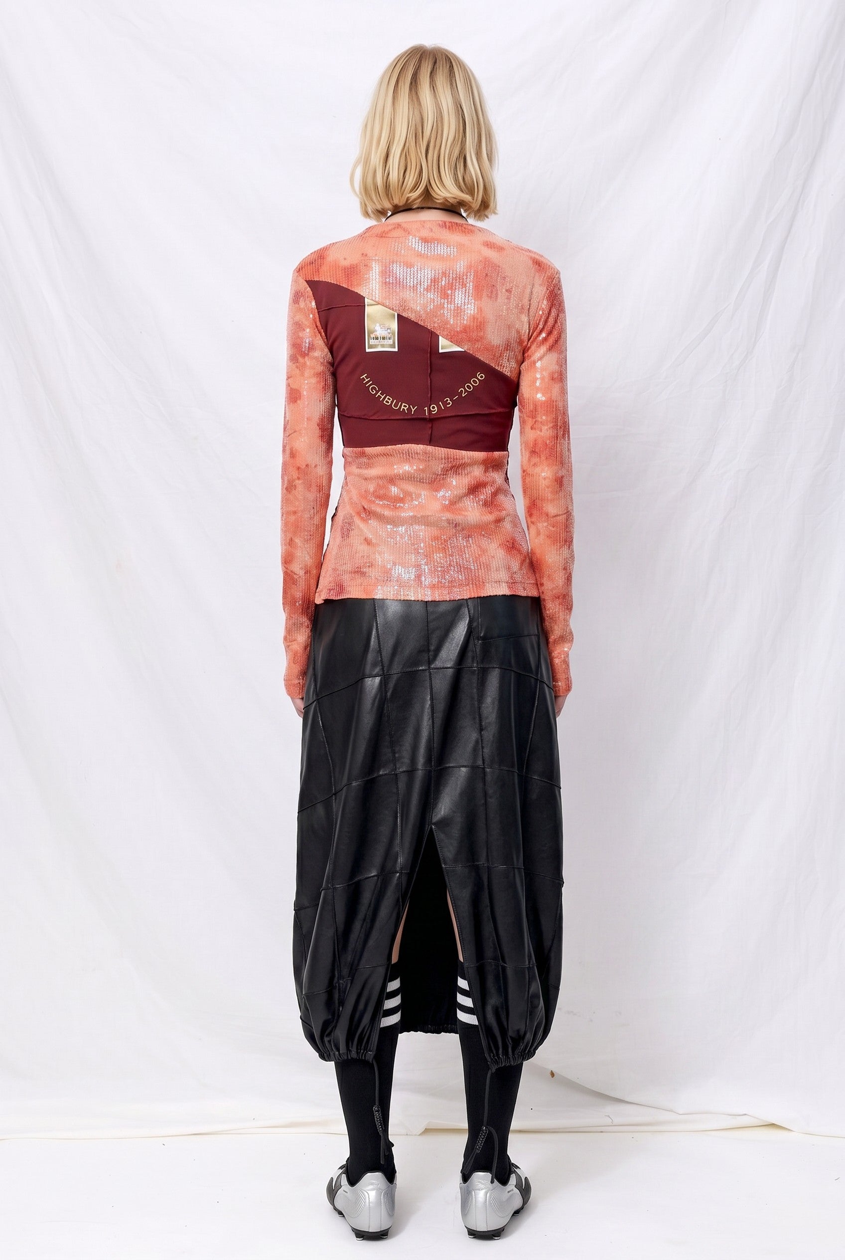 Orange Sunkissed Sequins Football Knots Top