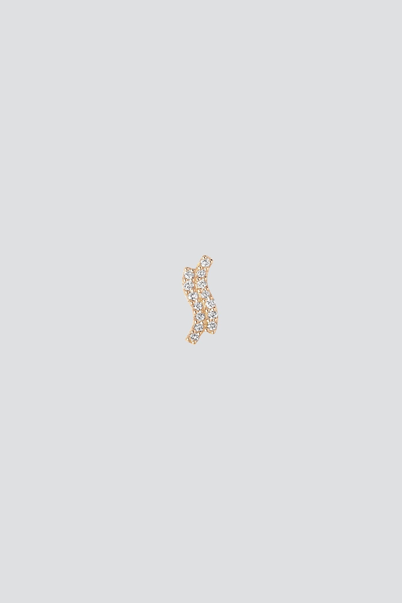 14K Double Diamond Wave Stud