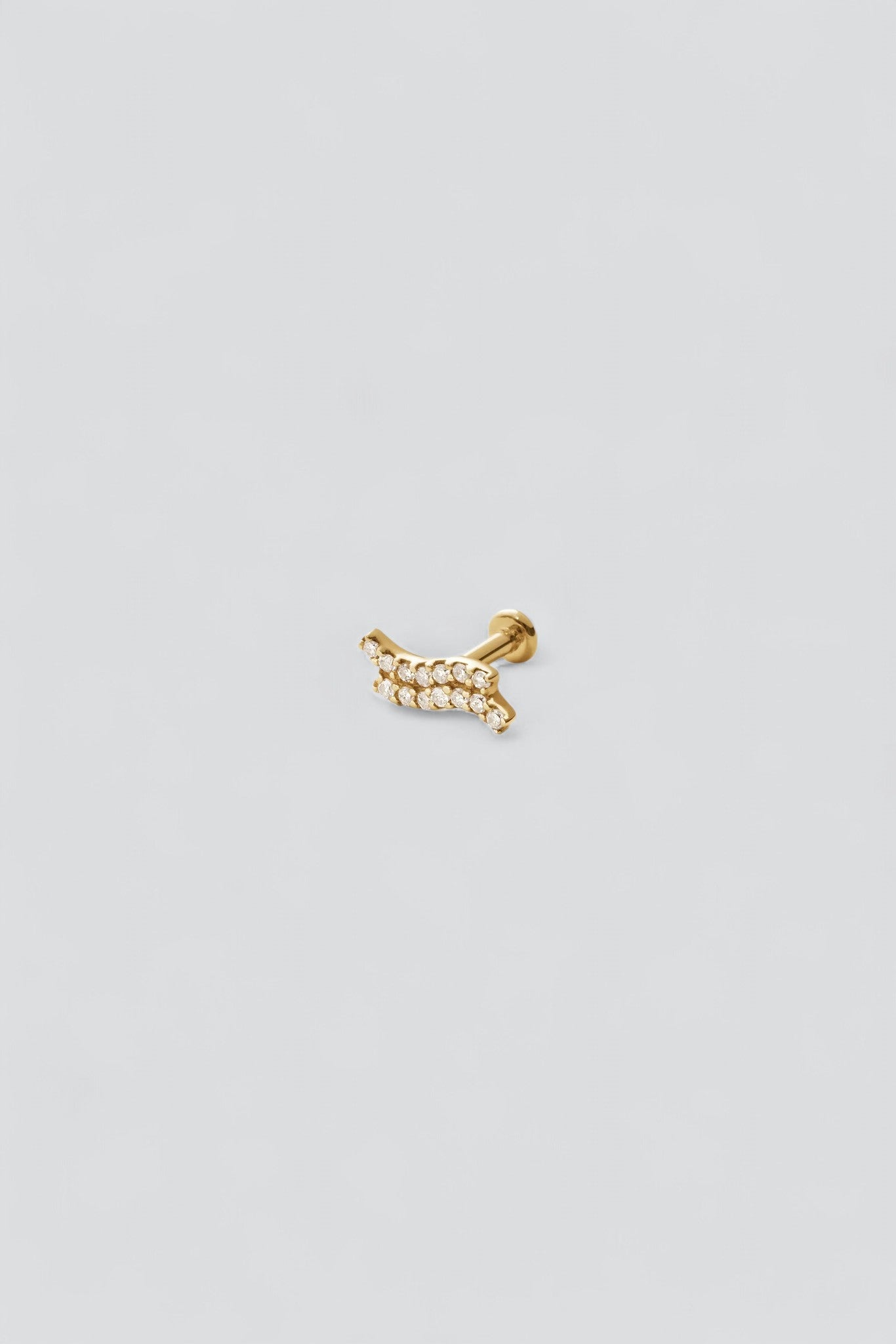 14K Double Diamond Wave Stud