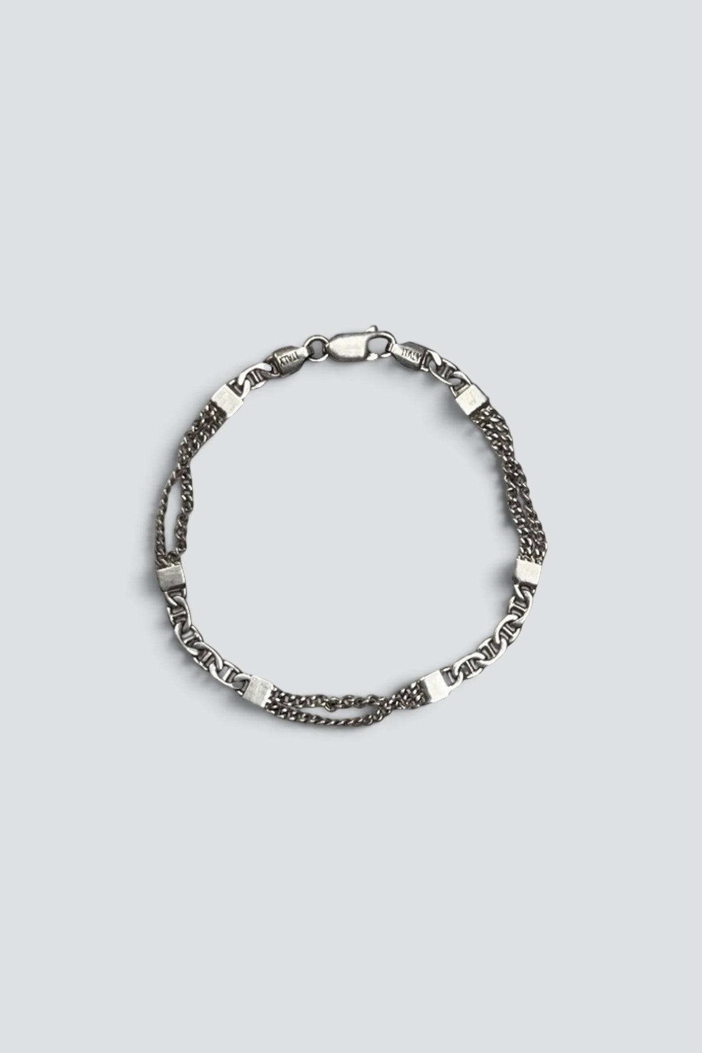 Sterling Silver Mixed Twisted Chain Bracelet