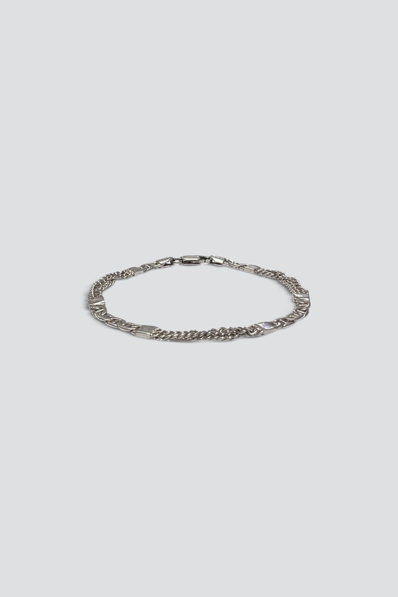 Sterling Silver Mixed Twisted Chain Bracelet