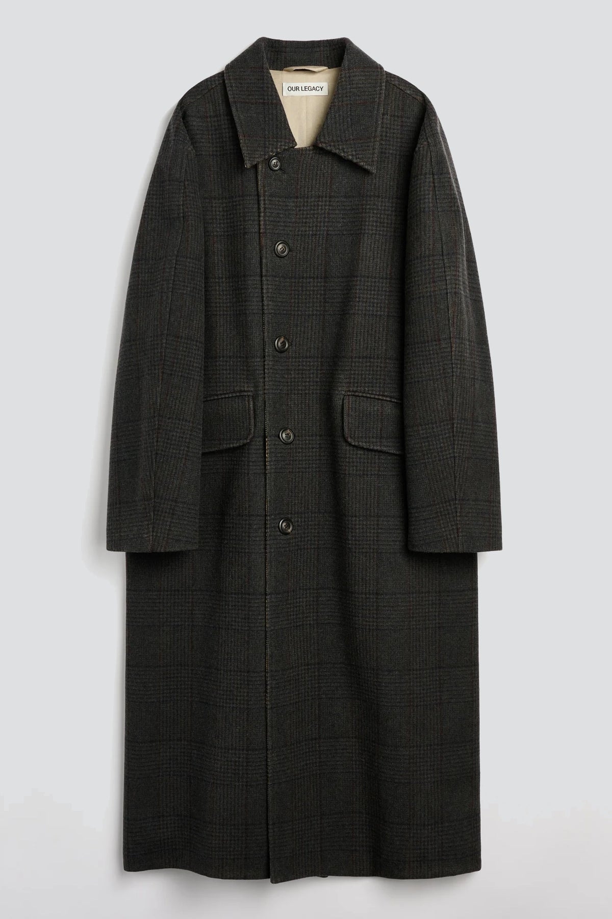 Bishop Check Tempered Wool Collapse Carcoat