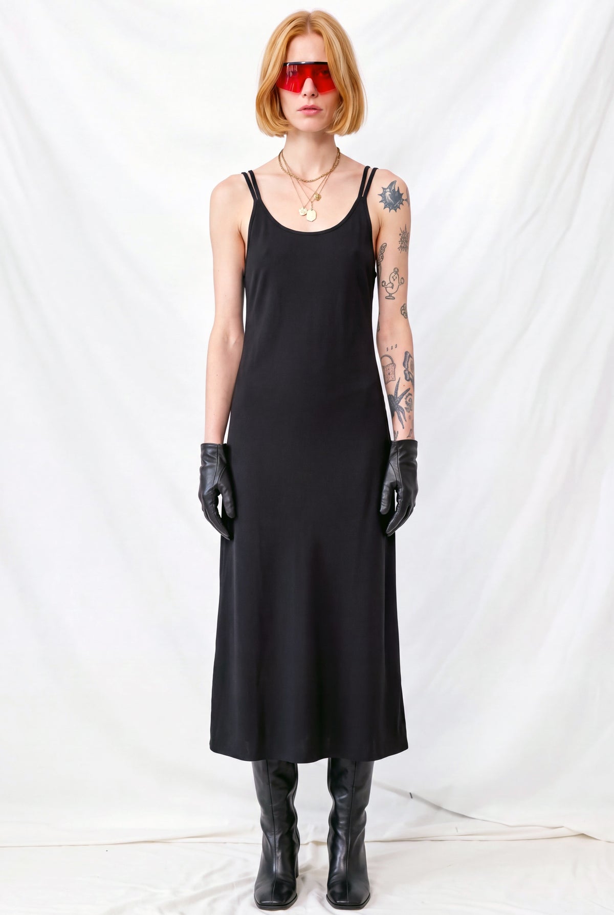 Ashen Black Warmth Viscose Glide Dress