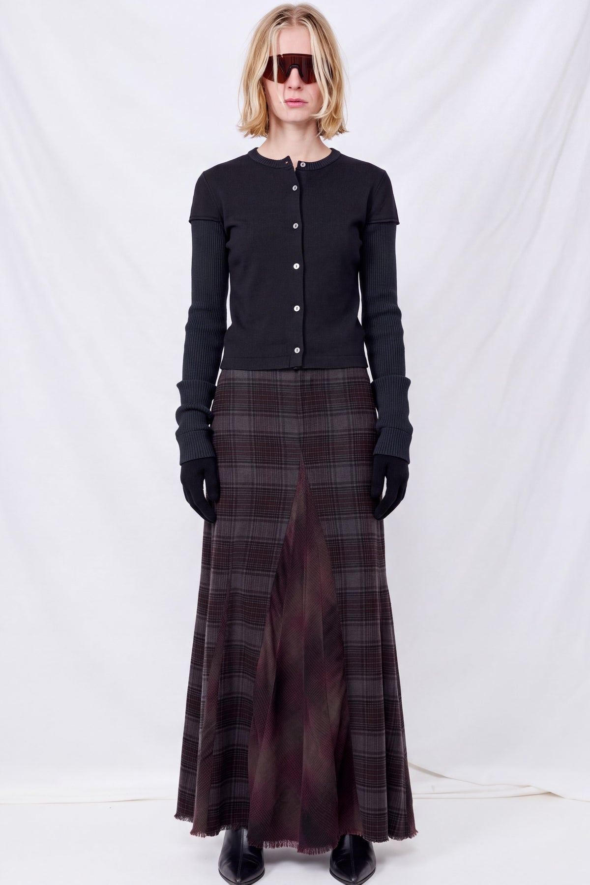 Dusty Merlot Check Flannel Rebel Skirt