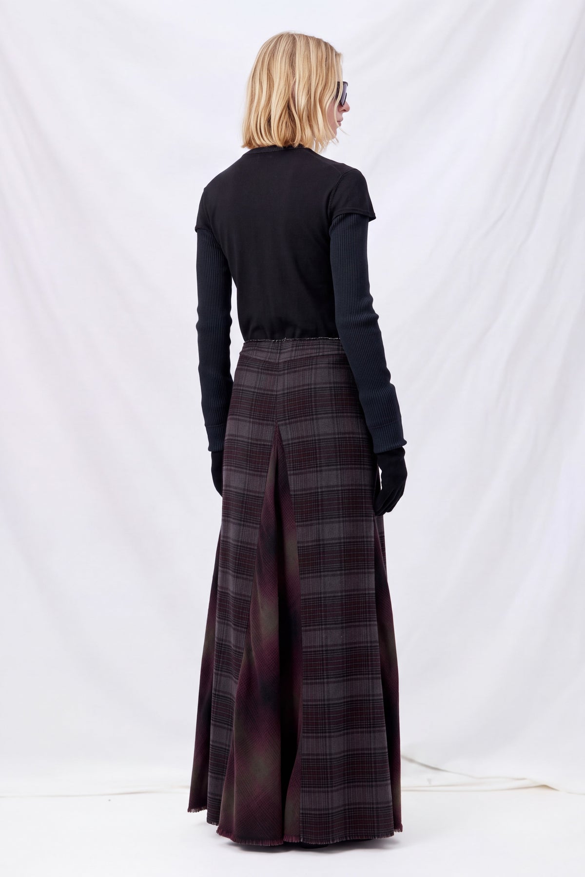 Dusty Merlot Check Flannel Rebel Skirt