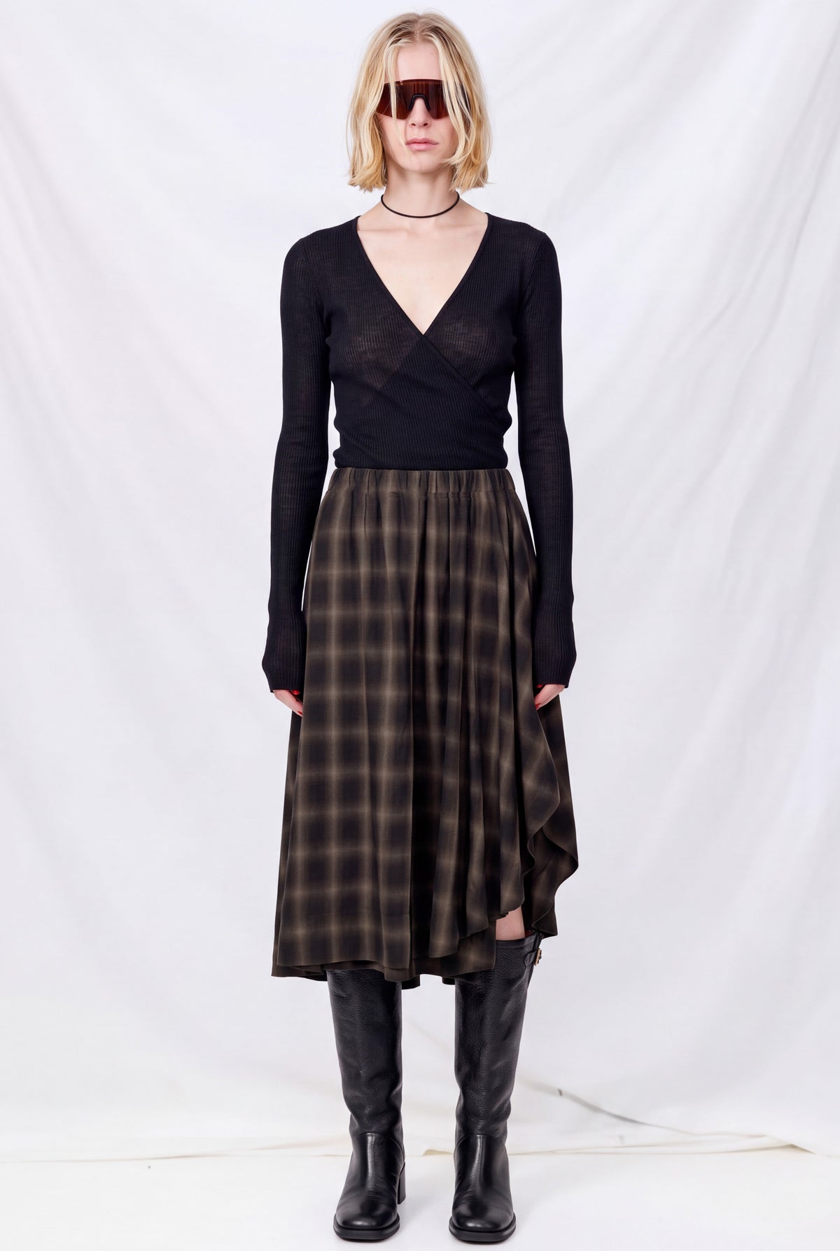 El Paso Check Saloon Tencel Fan Skirt
