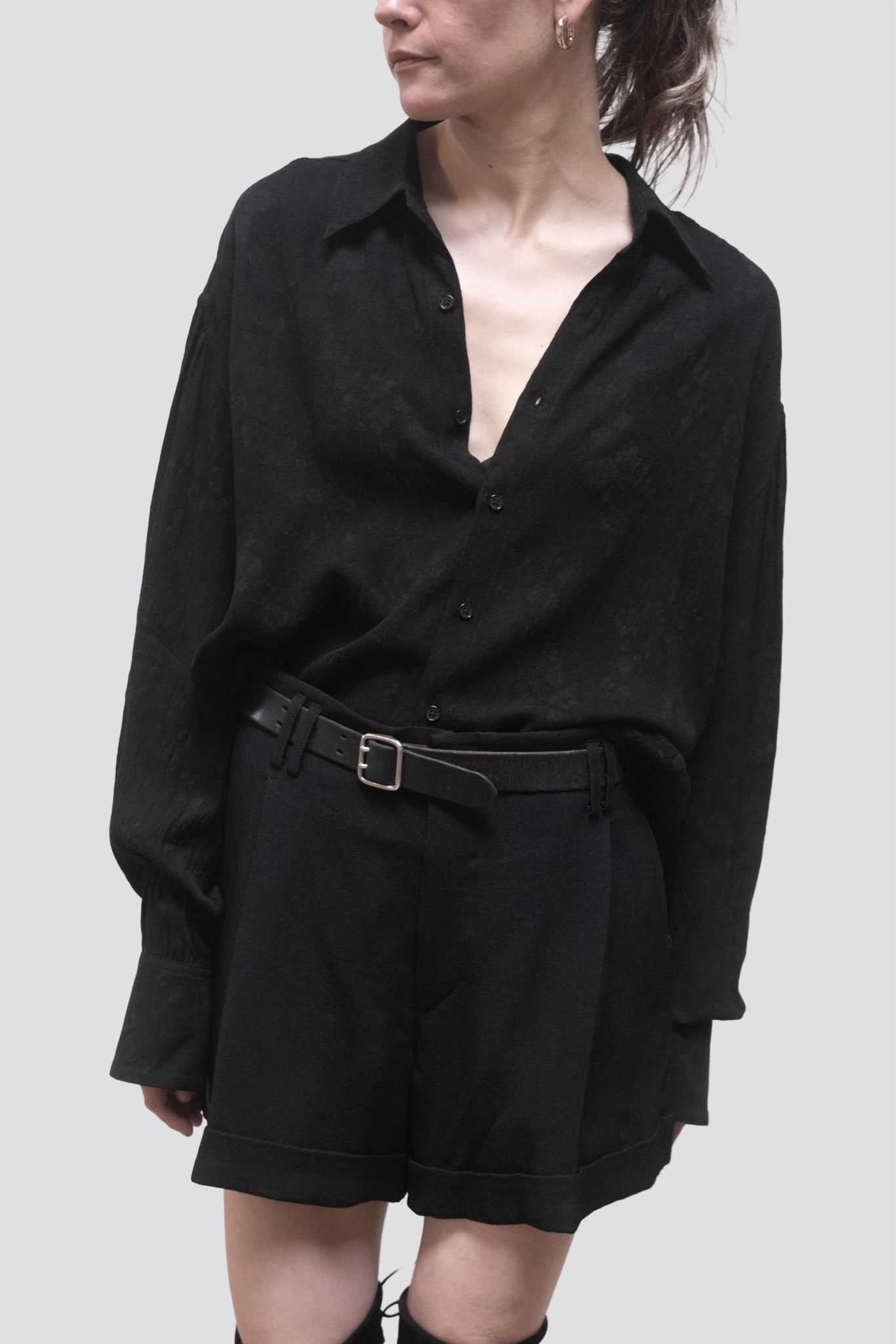 Black Floral Arc Shirt