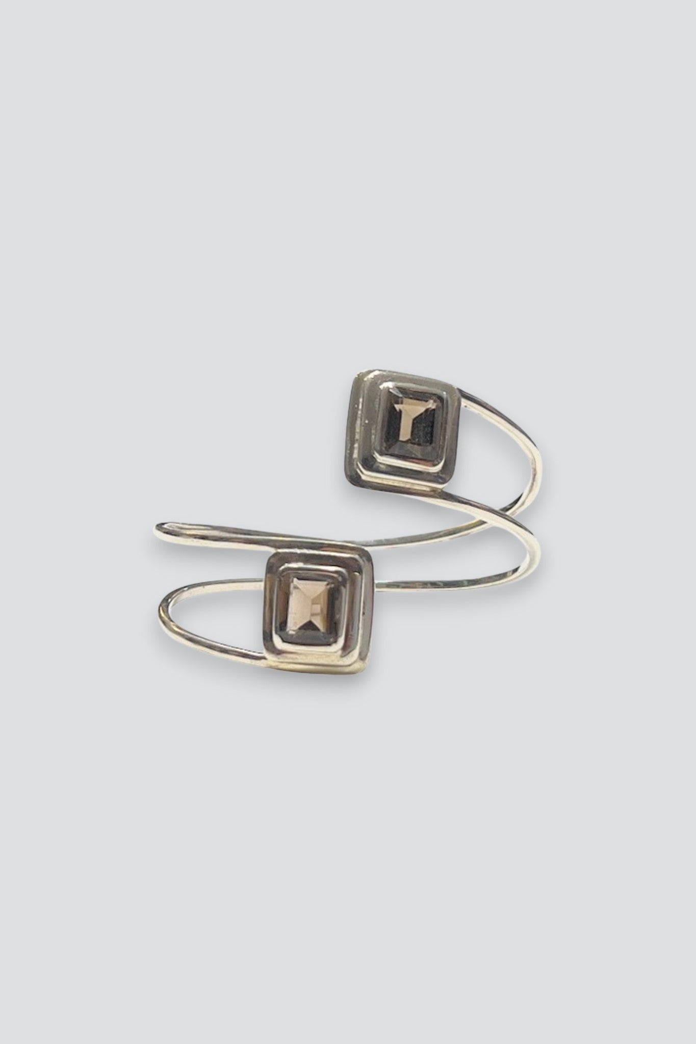Sterling Silver Smoky Topaz Swirl Cuff Bracelet