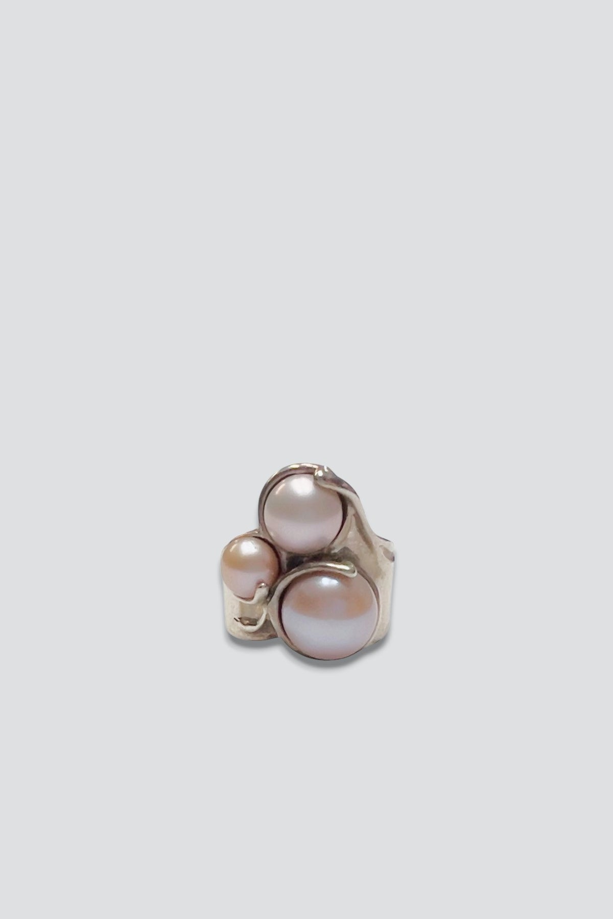 Sterling Silver Pearl Triple Set Ring