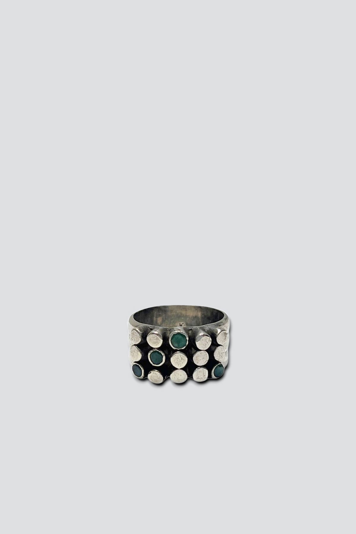 Sterling Silver Malachite Circle Ring