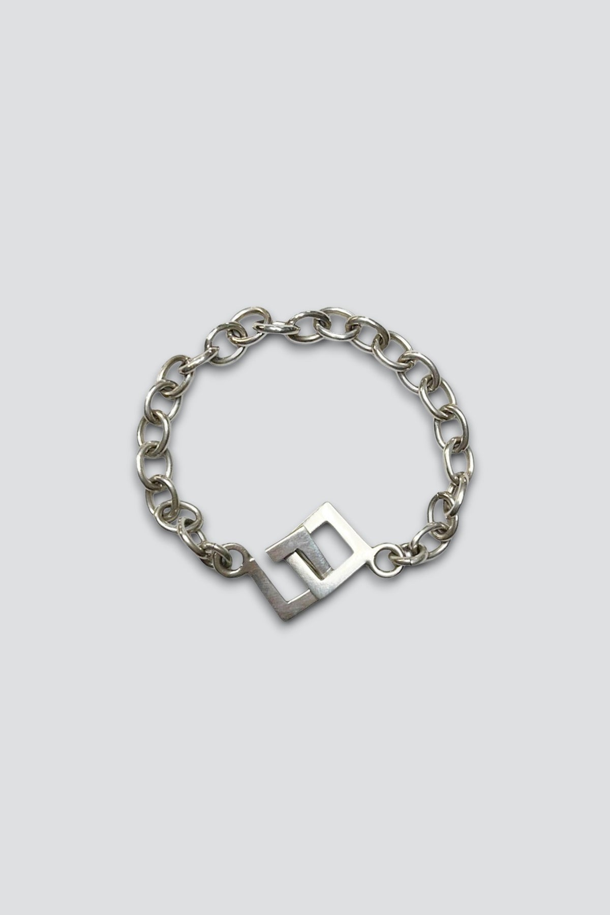 Sterling Silver Square Hook Round Link Bracelet
