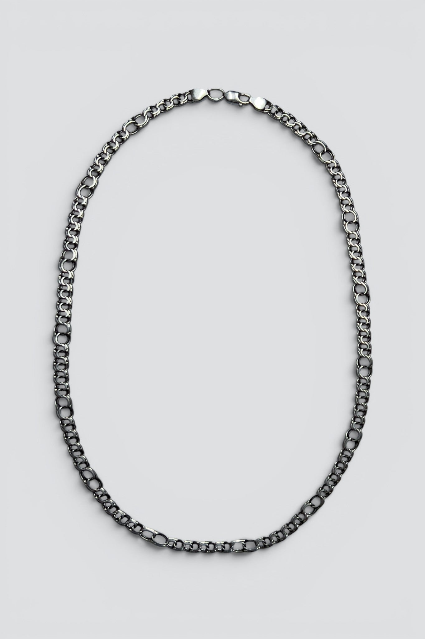 Sterling Silver Double Flat Chain Necklace
