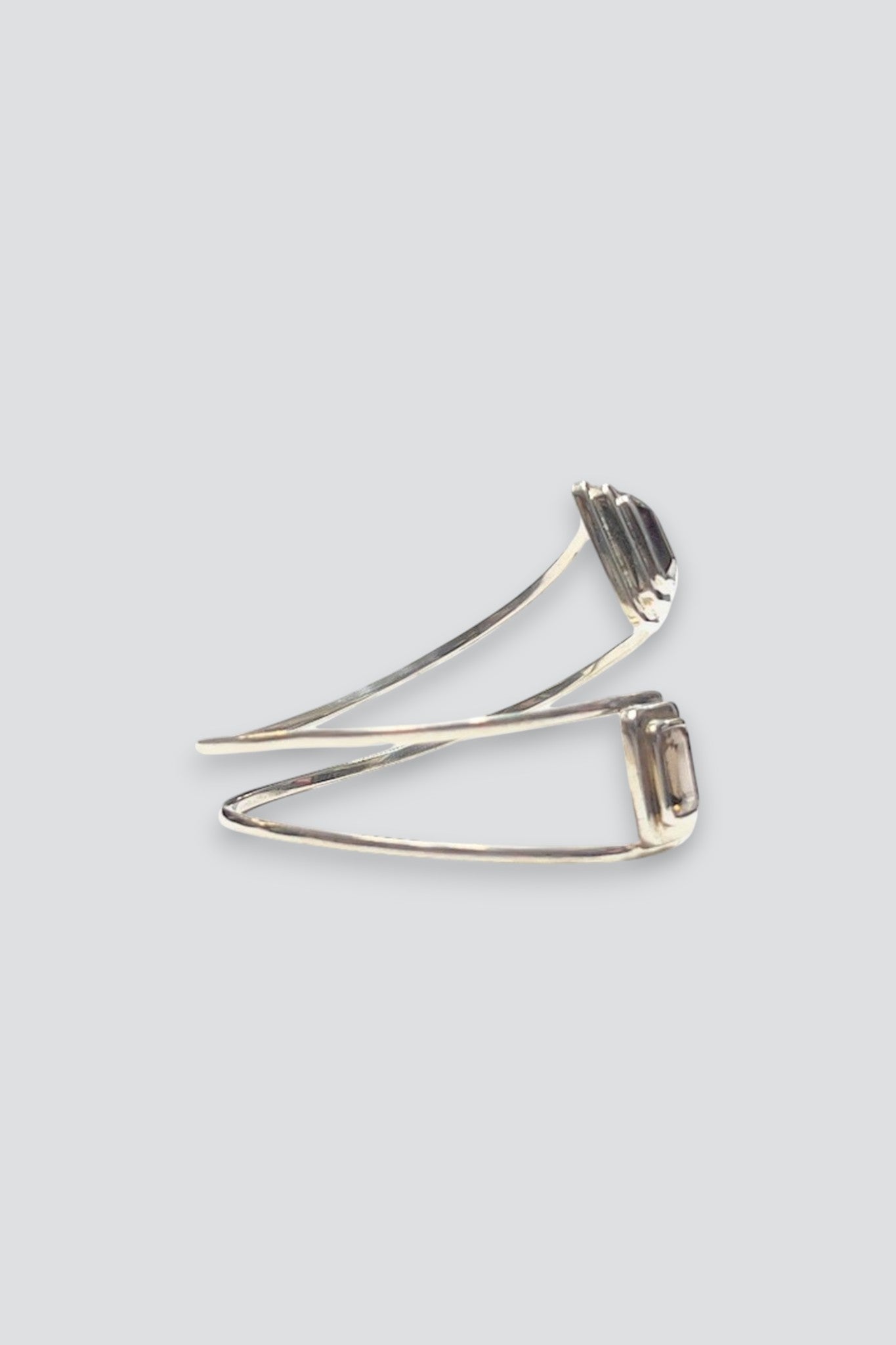 Sterling Silver Smoky Topaz Swirl Cuff Bracelet