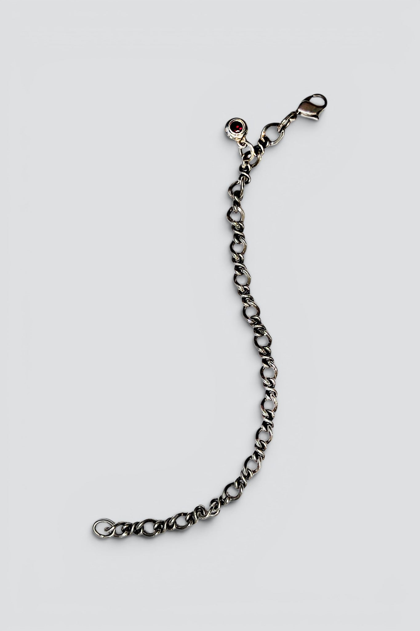 Sterling Silver Garnet Charm Bracelet
