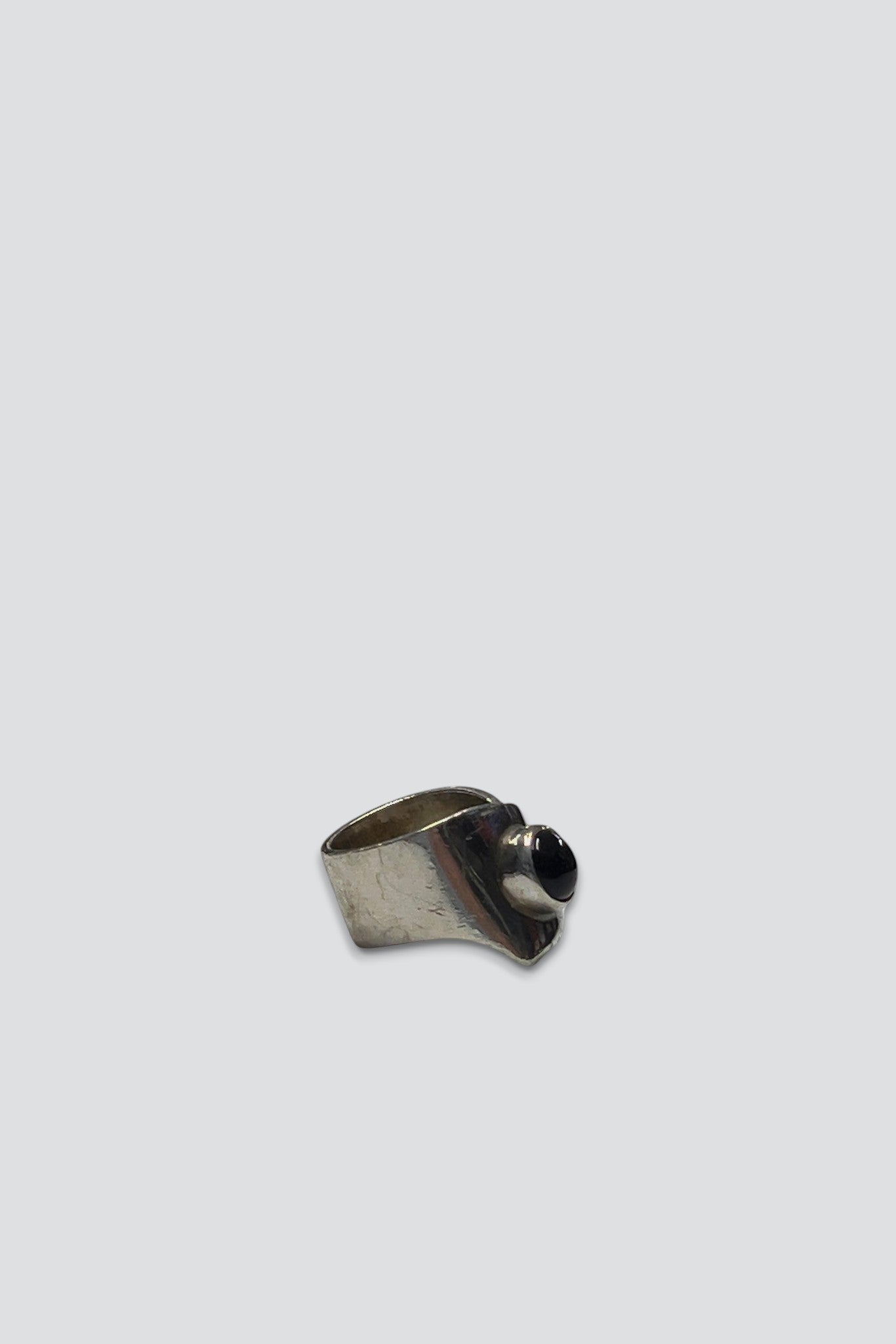 Sterling Silver Onyx Wide Ring