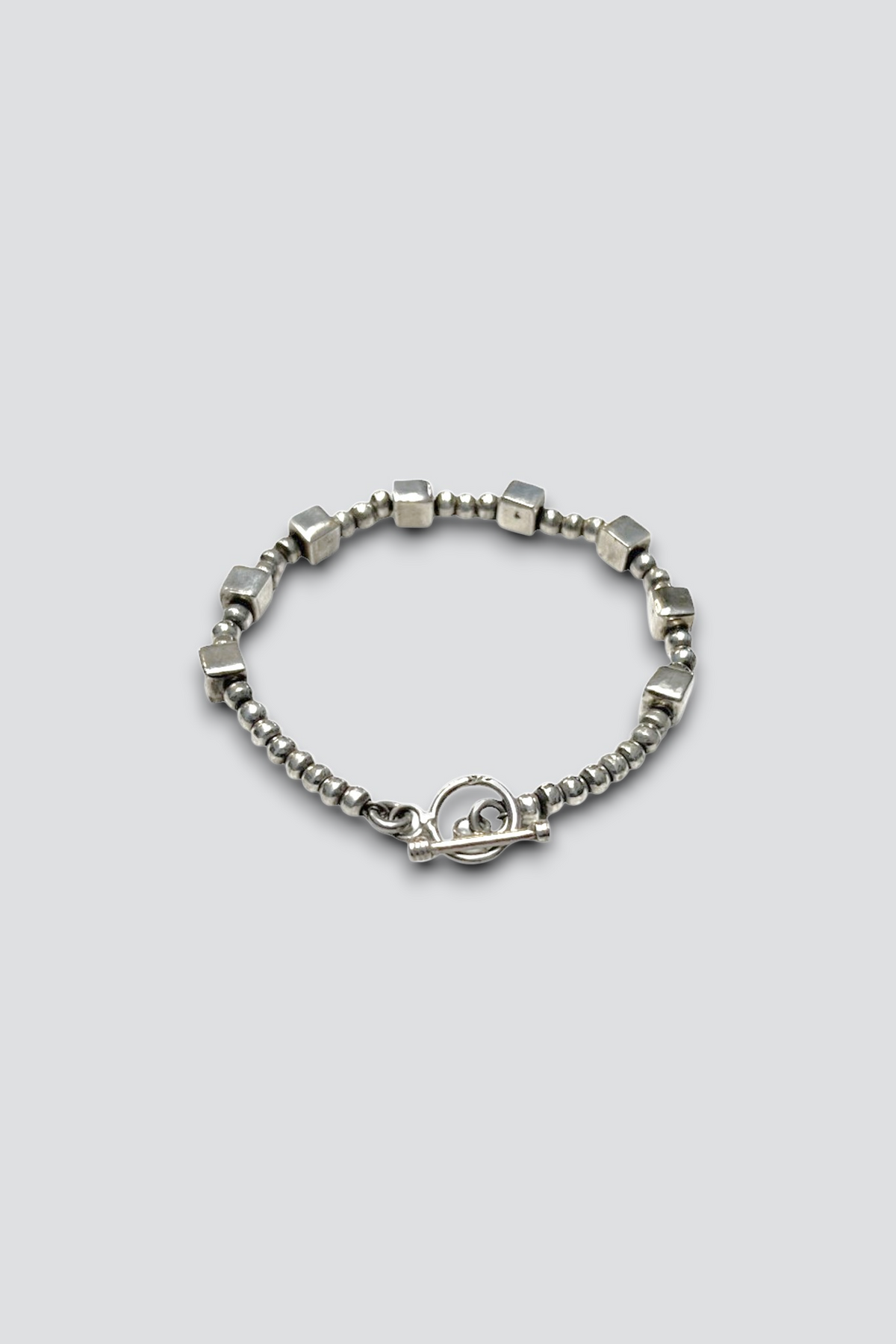 Sterling Silver Bead Cube Bracelet
