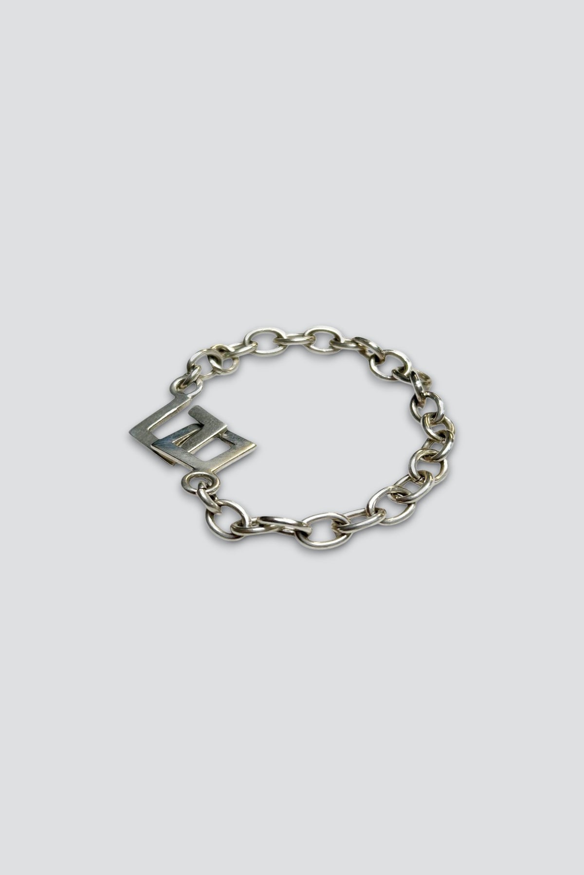 Sterling Silver Square Hook Round Link Bracelet
