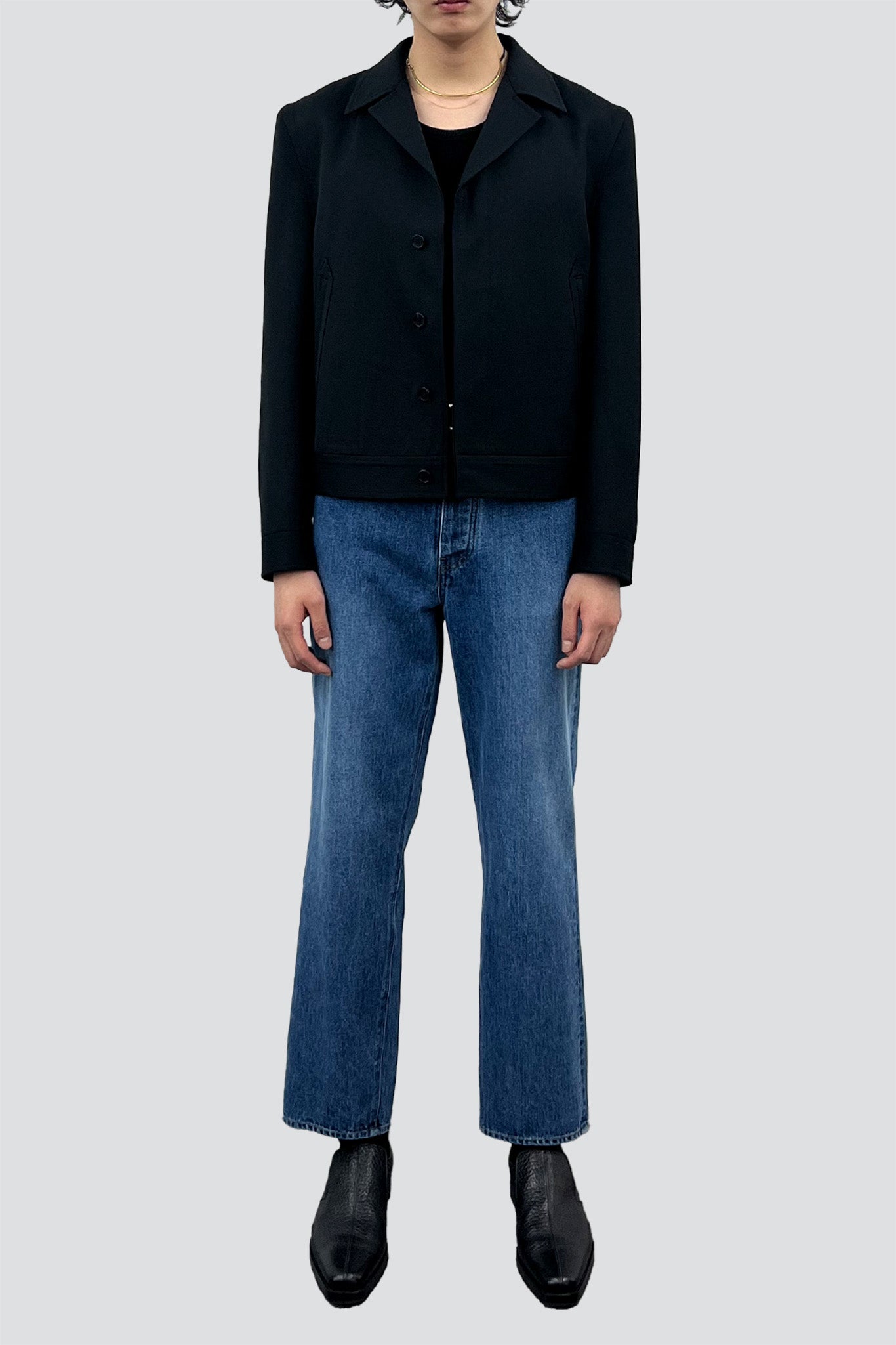 Black Wool Cropped Tailored Blouson - Tonywack – Assembly New York