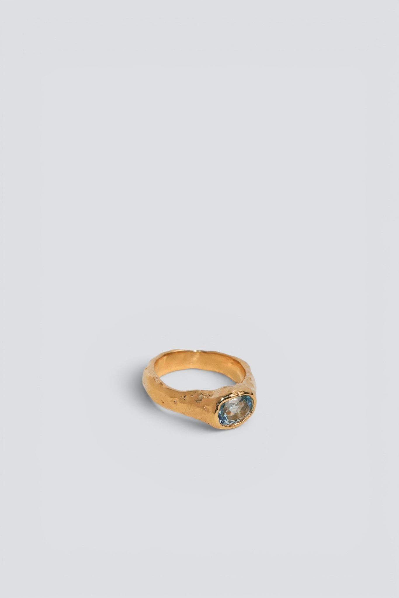 18K Gold Vermeil Plated / Blue Topaz Summer Ring