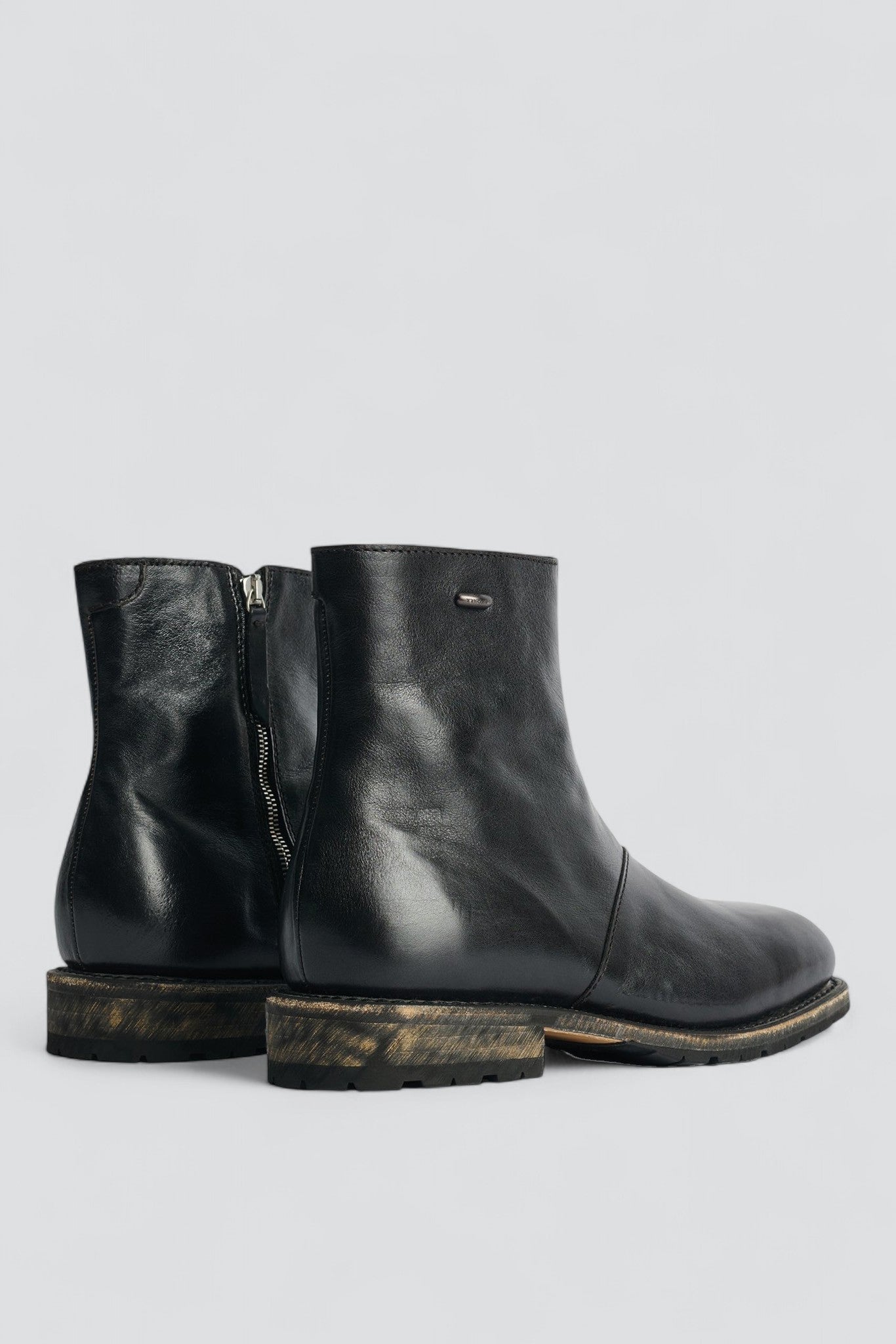 Black Leather Engine Boot