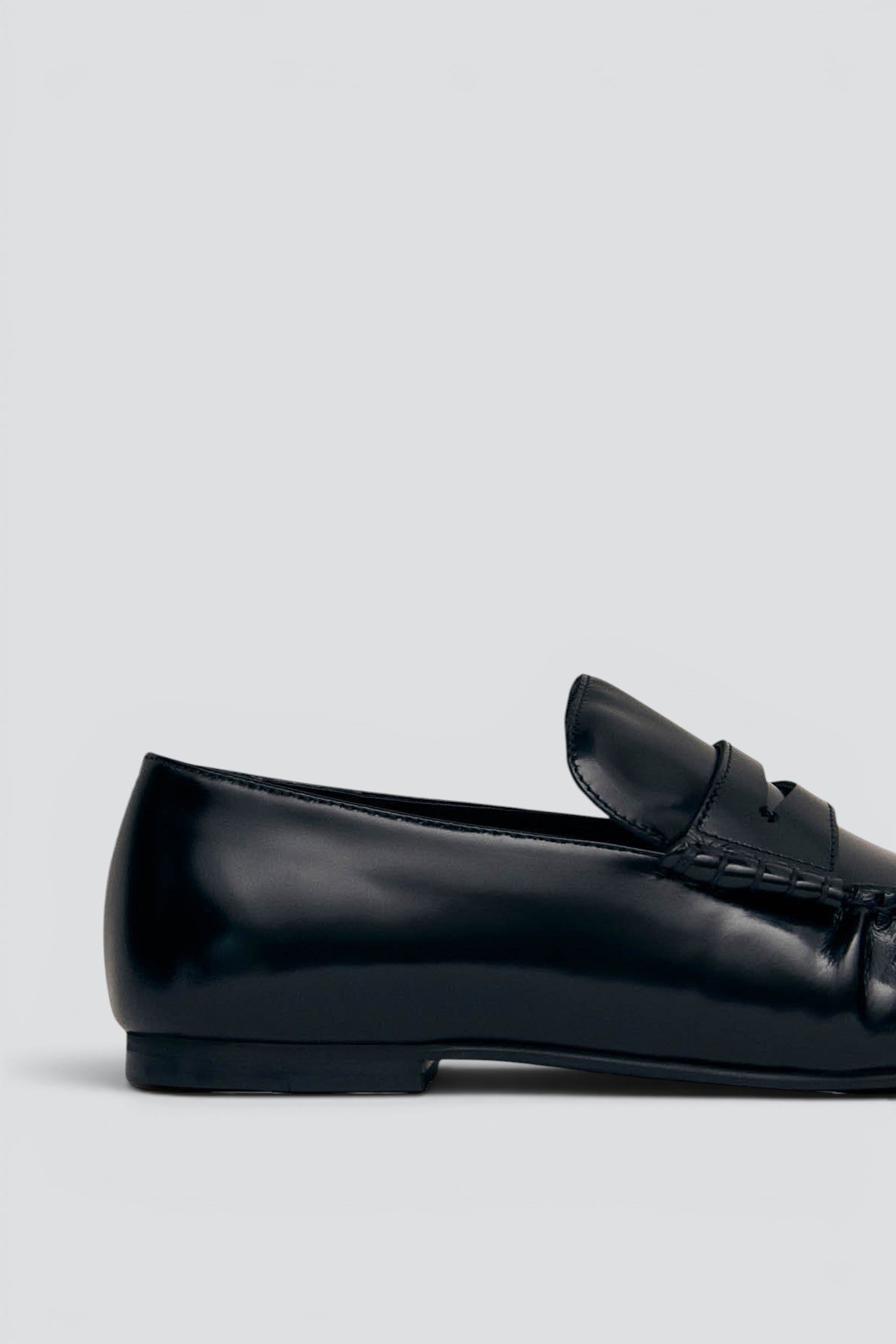 Black Leather Aven Loafers