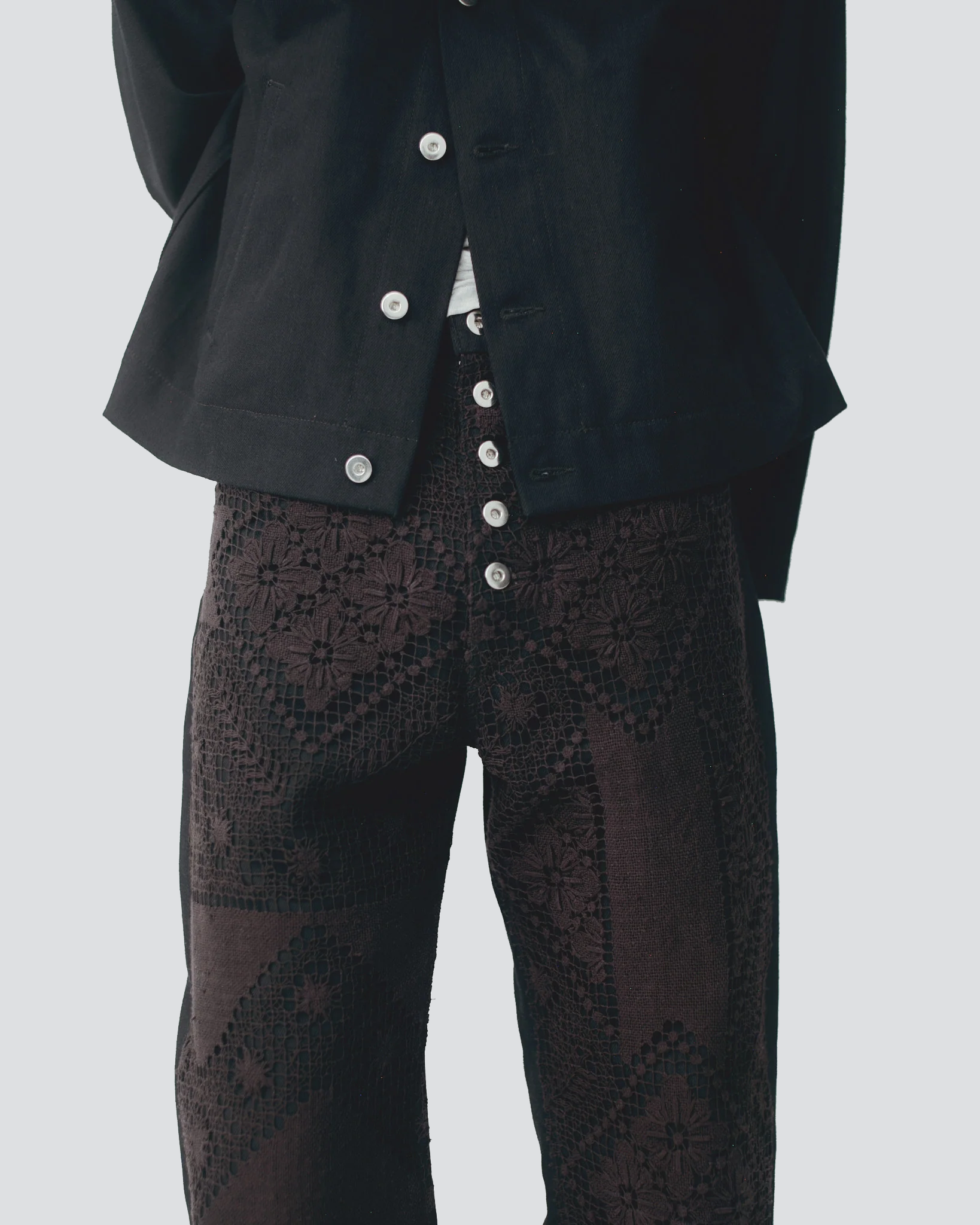 Black Lace Denim Jeans