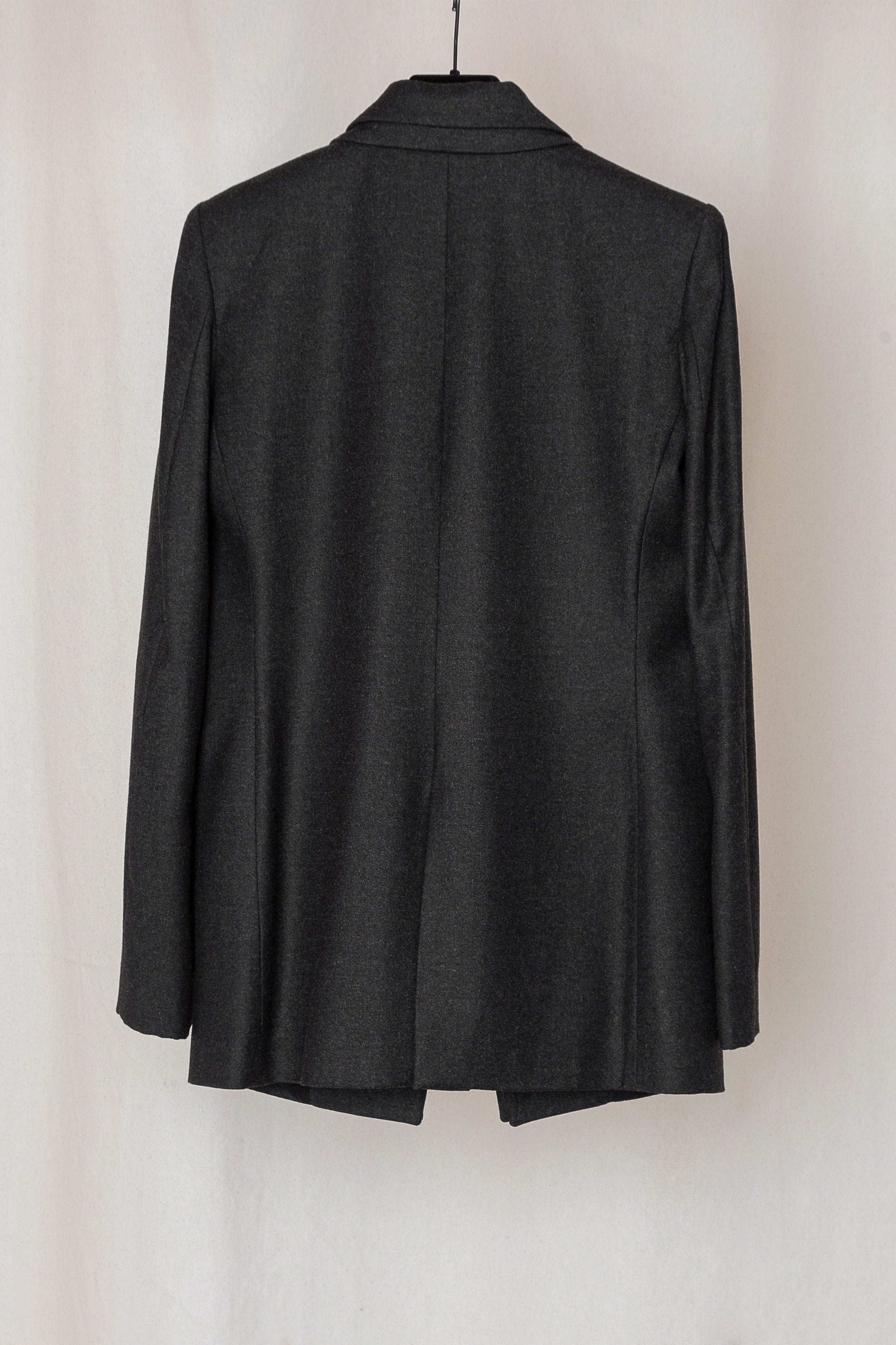Black Mottled Loro Piana Fine Wool No.26 Double Collar Jacket