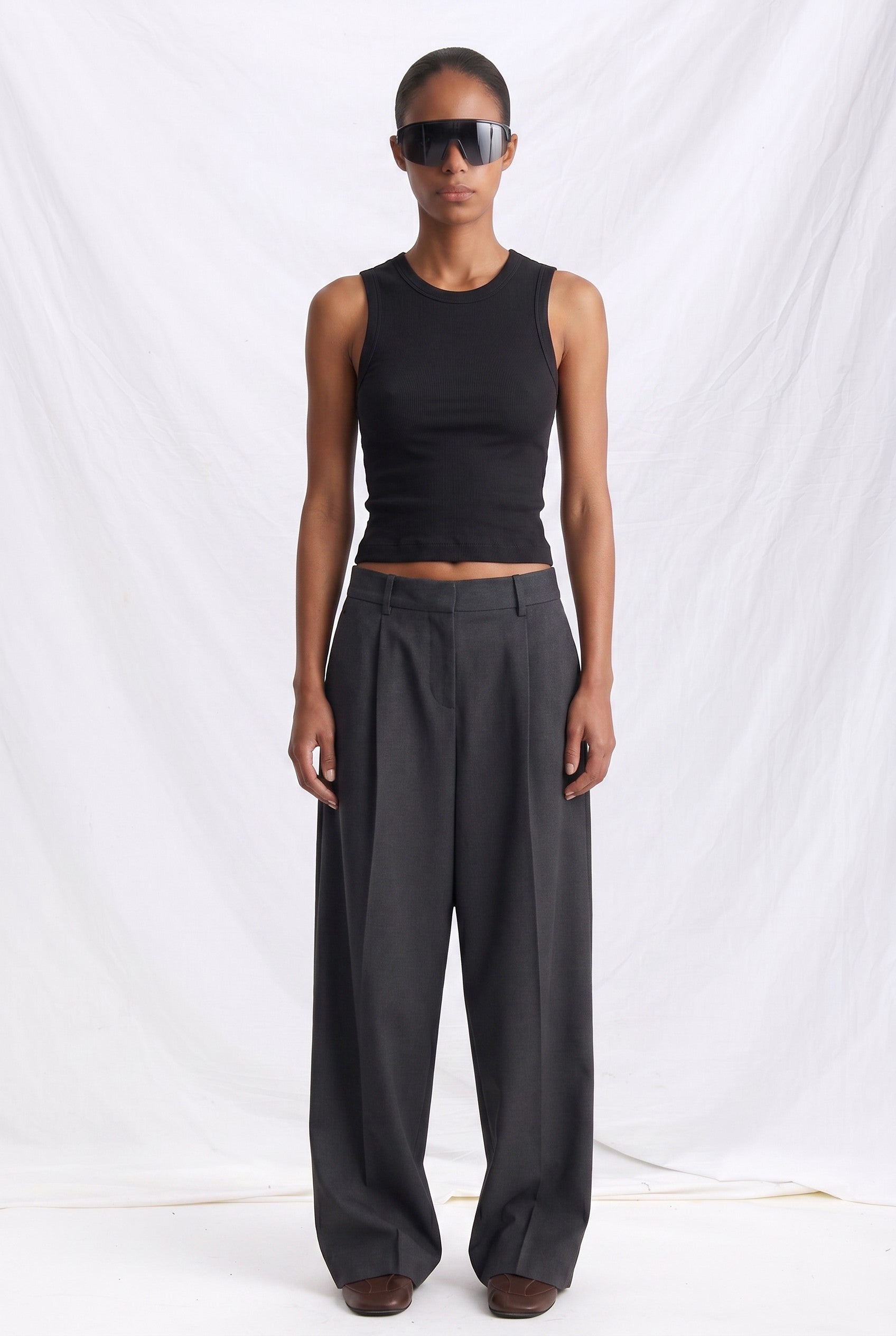 Black Silk Lexi Sleeveless Crop Top