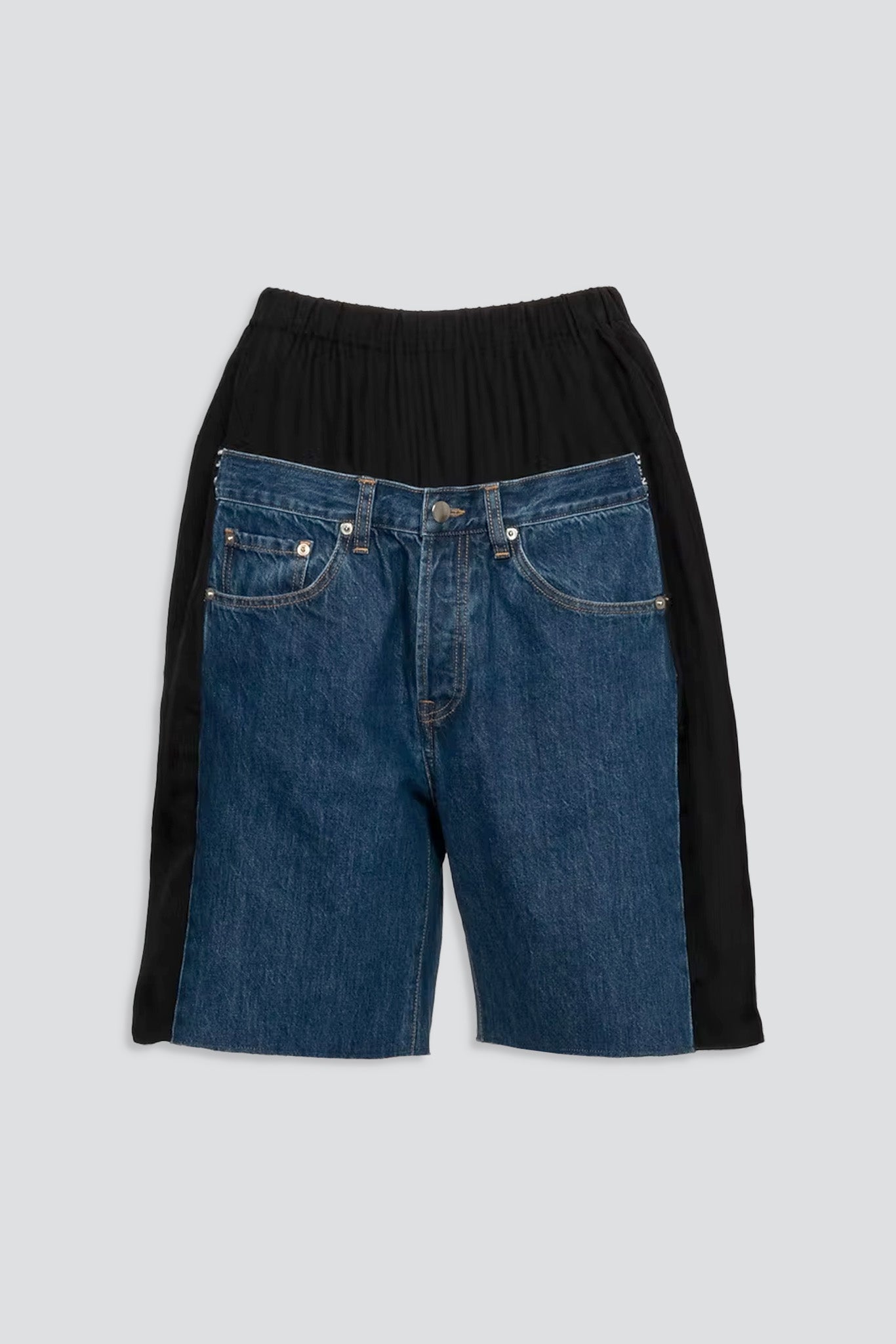 Dark Denim/Black Low Shorts