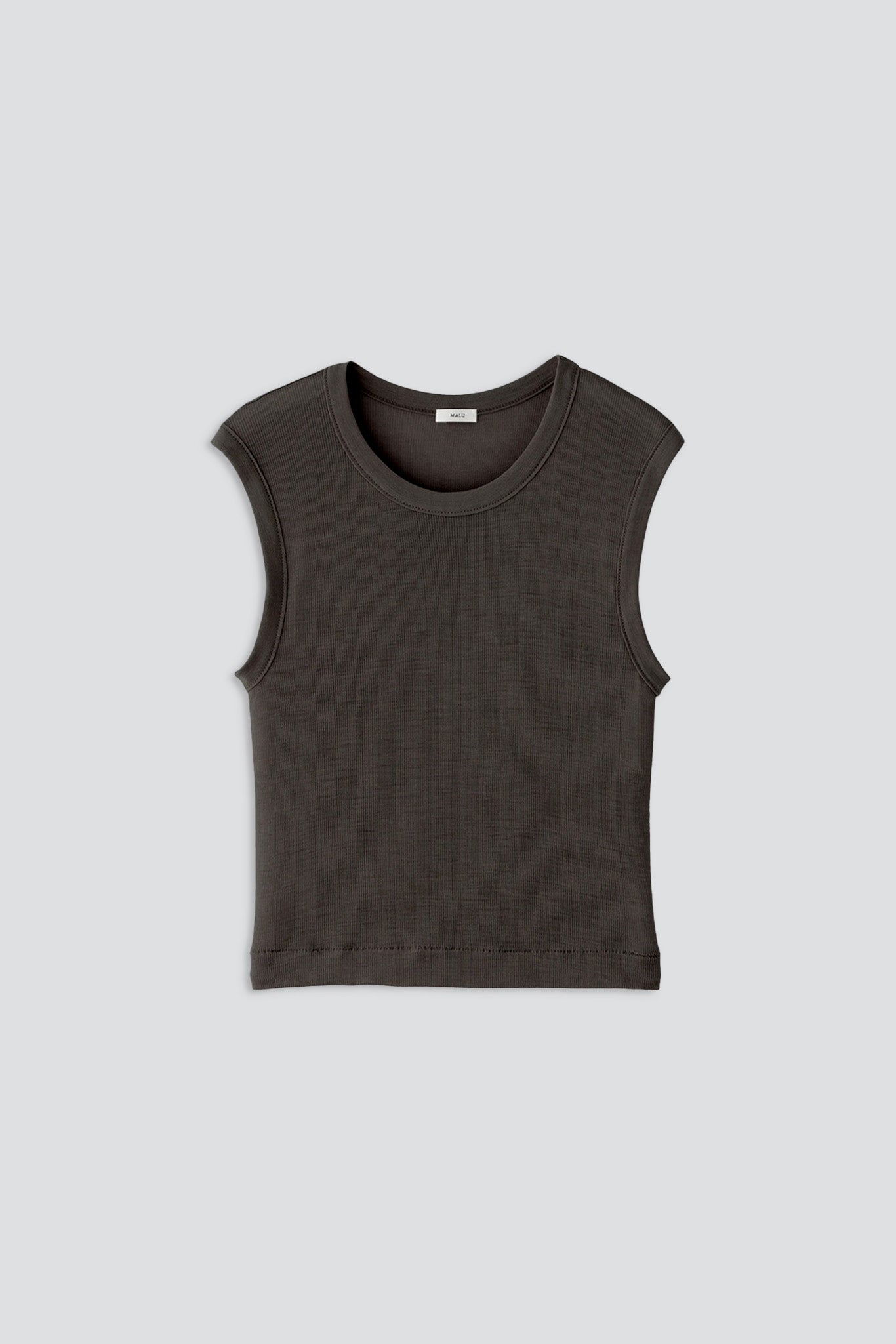 Taupe Grey Silk Lexi Sleeveless Crop Top