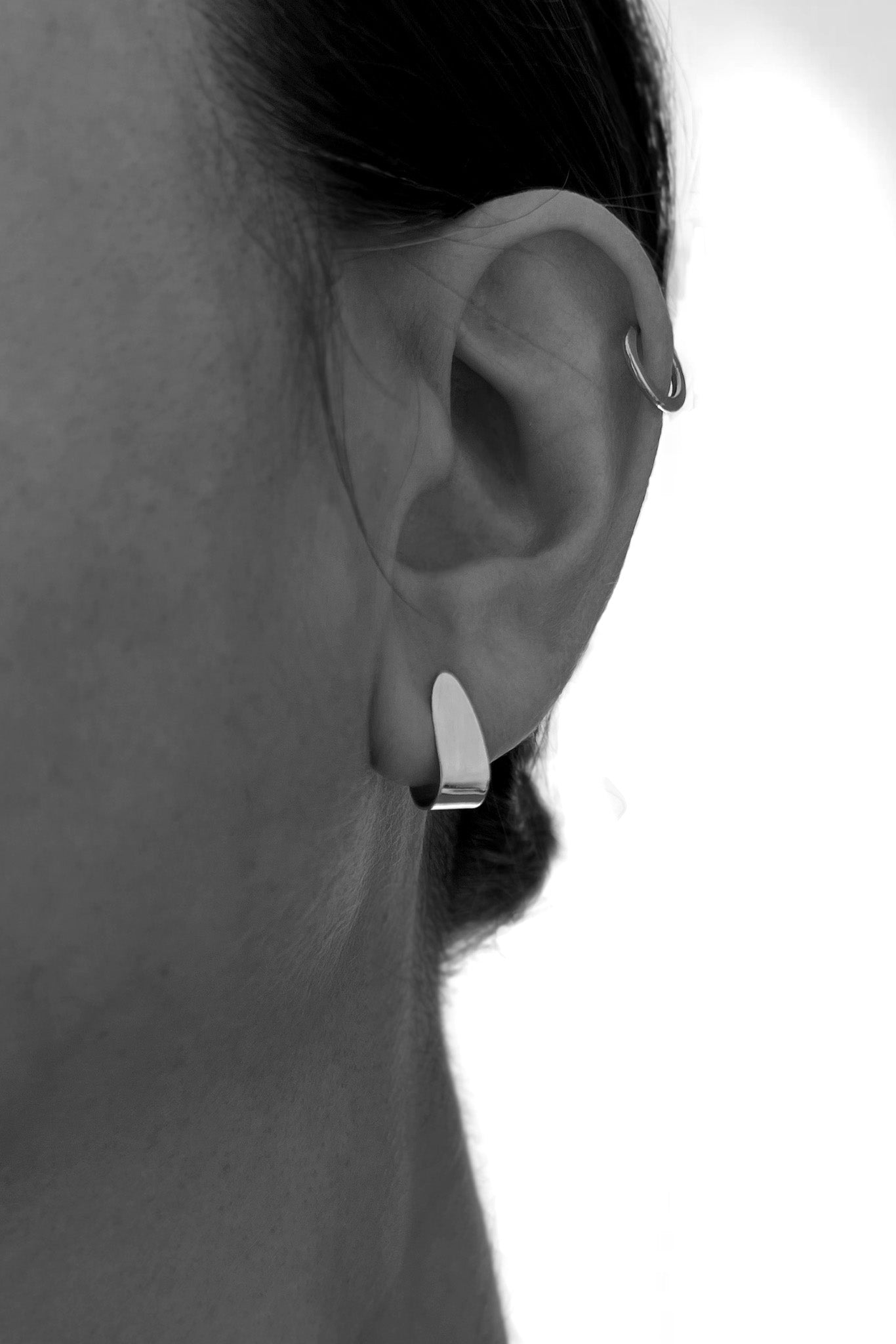 Silver Peili Hoops