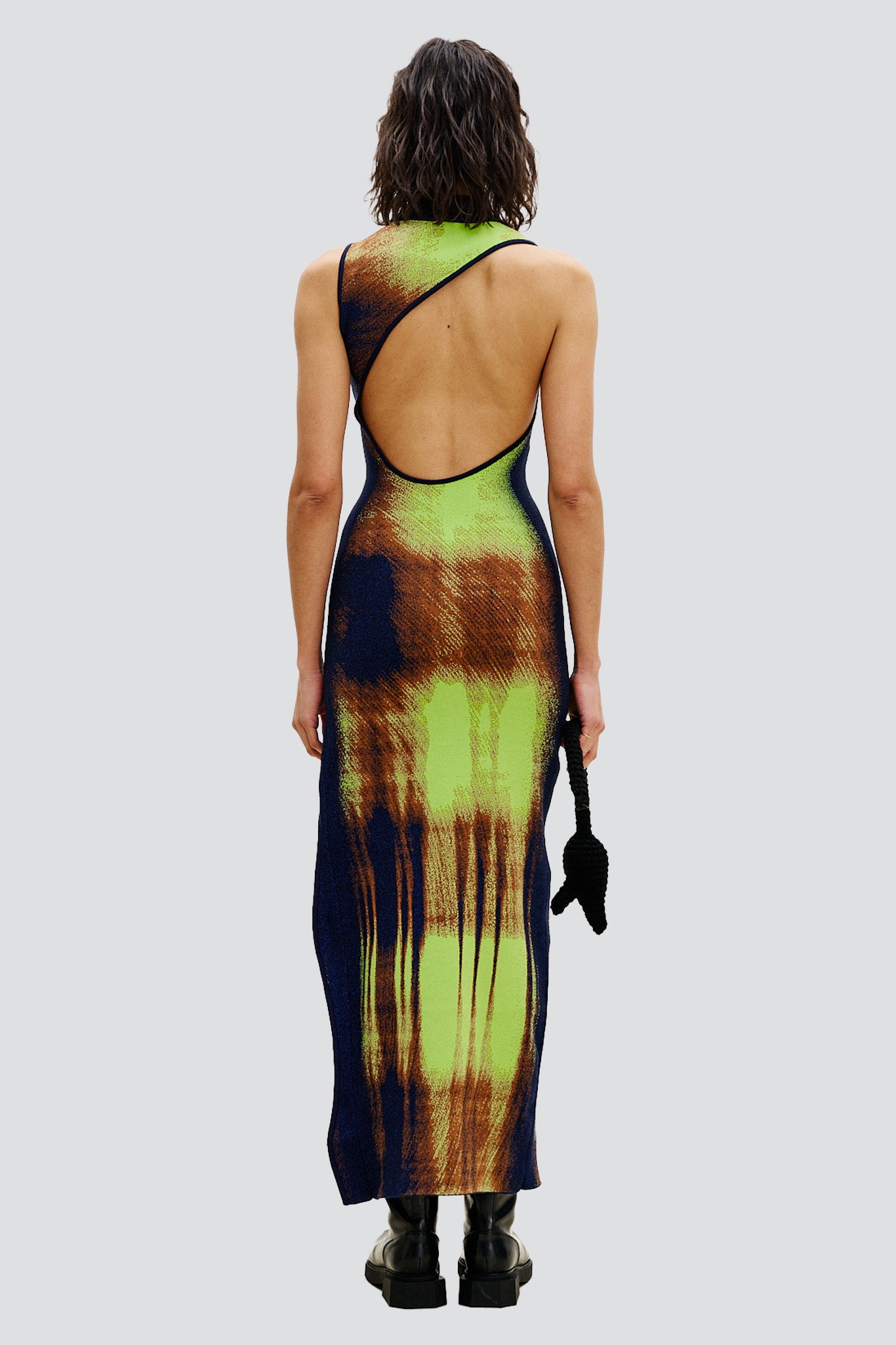 Neon Lime Huxlee Wavy Maxi Dress