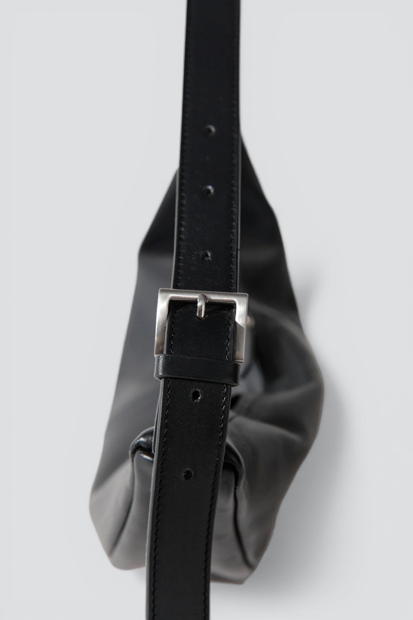 Black Adjustable Slim Crescent Bag