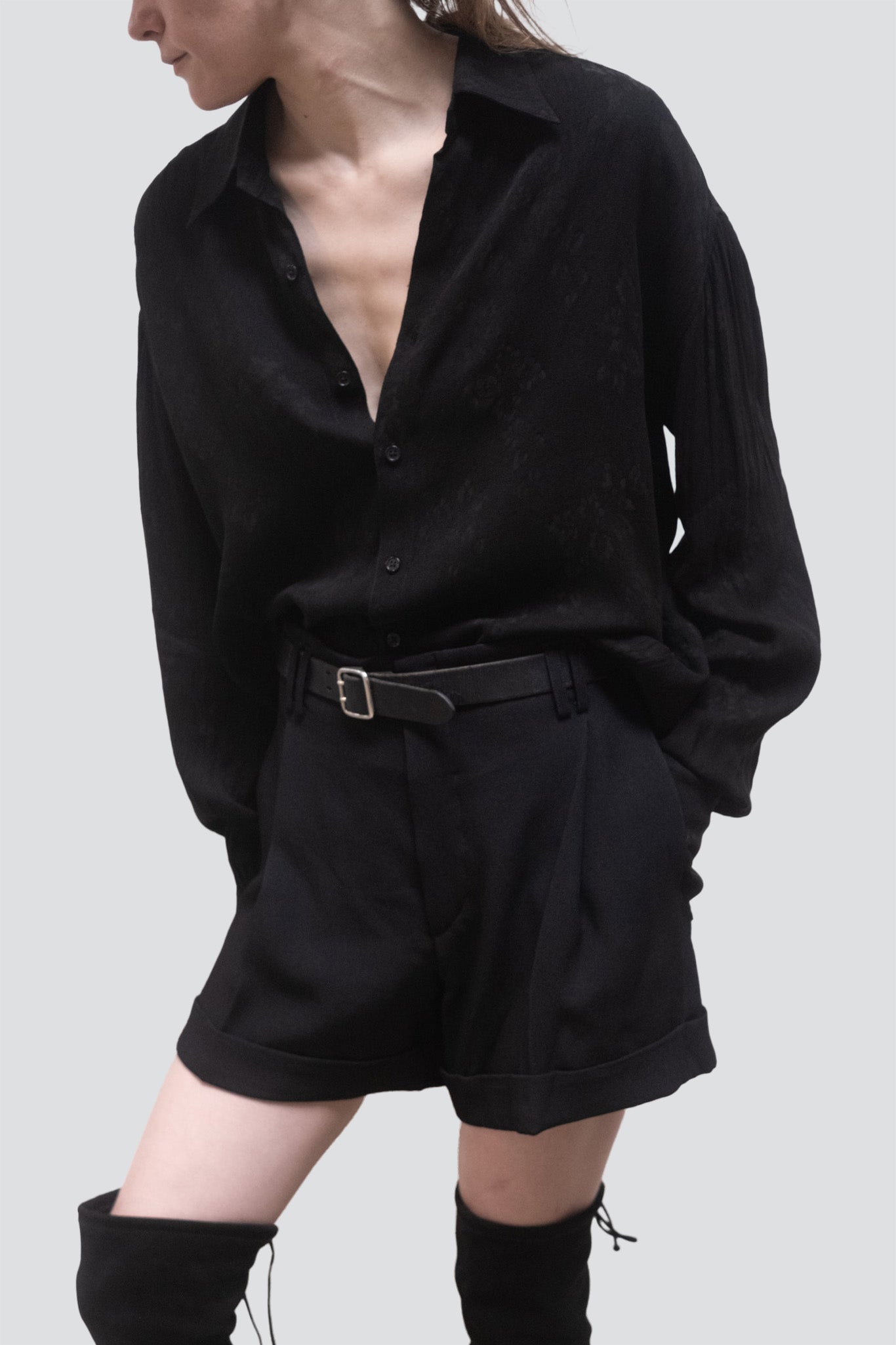 Black Floral Arc Shirt