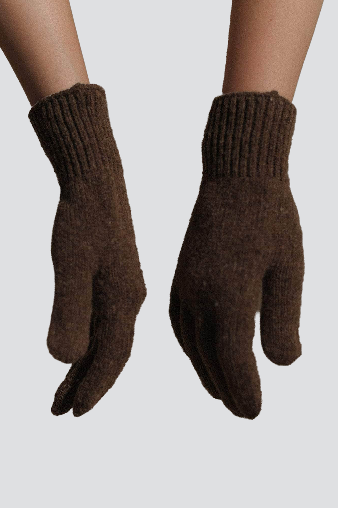 Burel Brown Ribbed Gloves