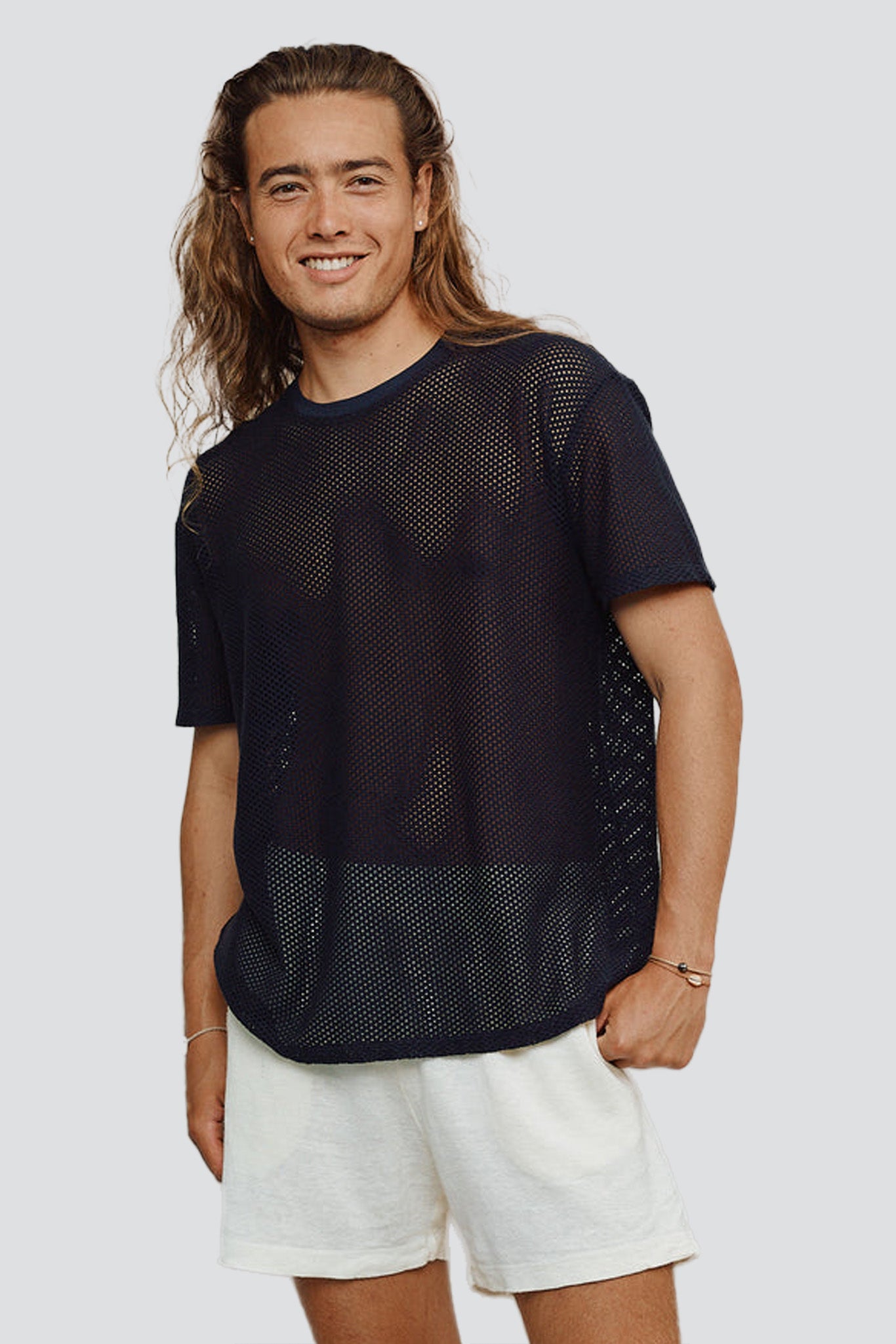 Black Highline Mesh Tee