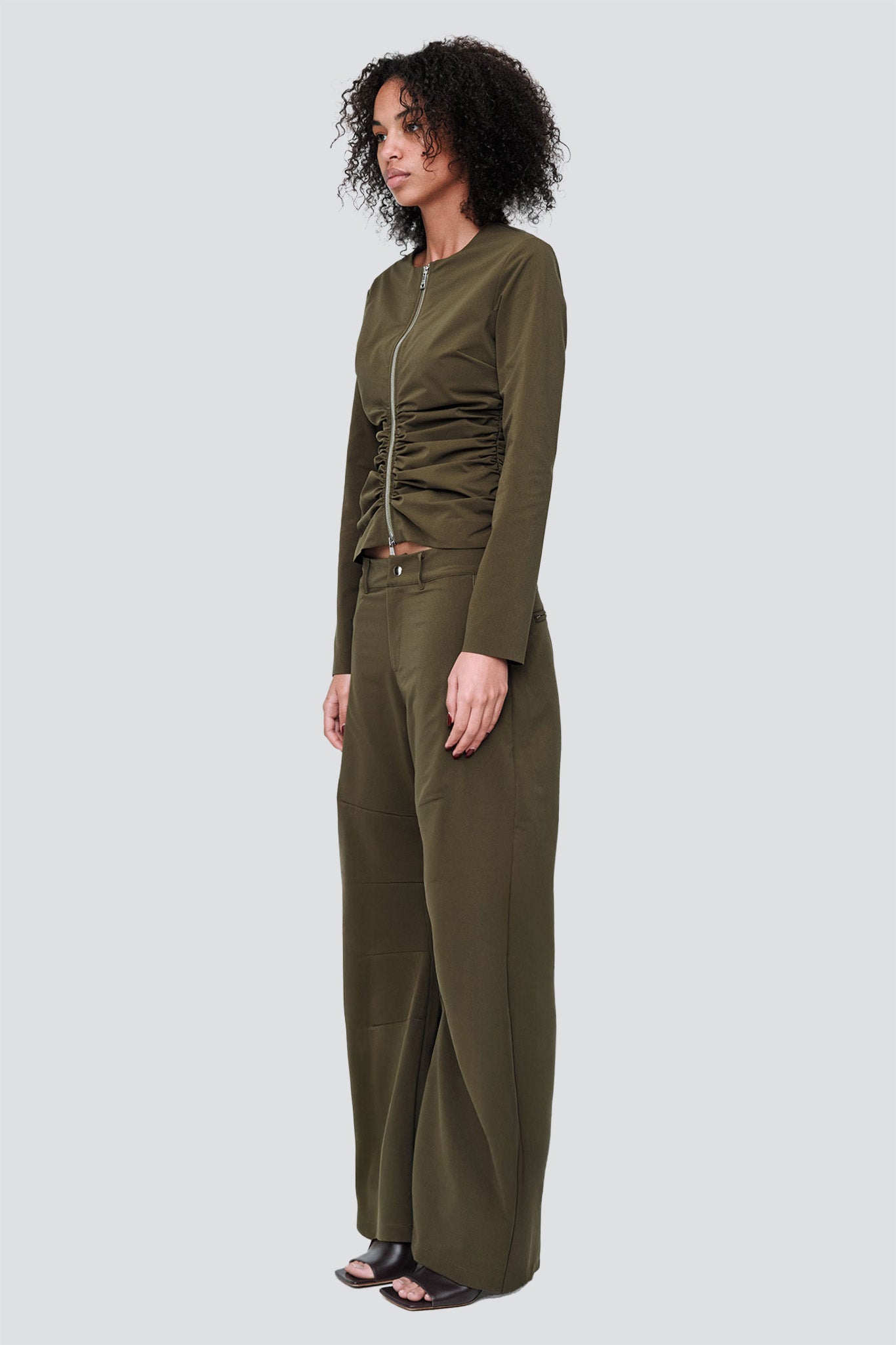 Khaki Darted Trackpants