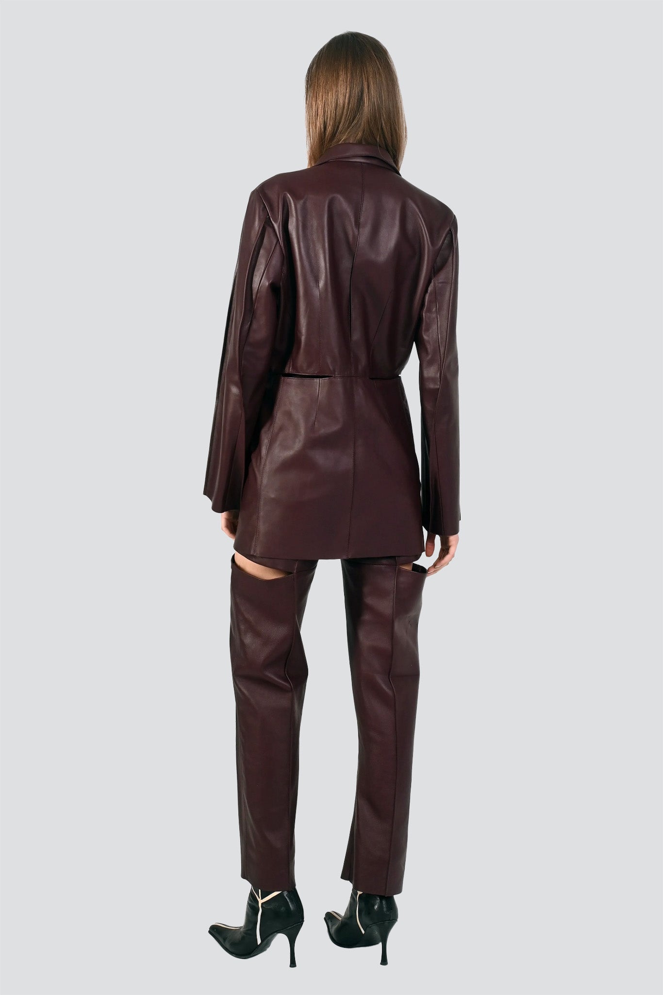 Burgundy Ana Leather Jacket