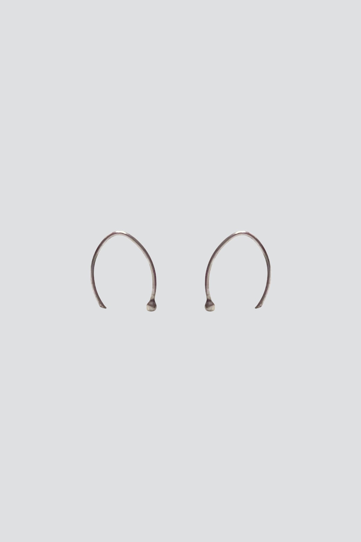 Sterling Silver Bead Curve Earrings