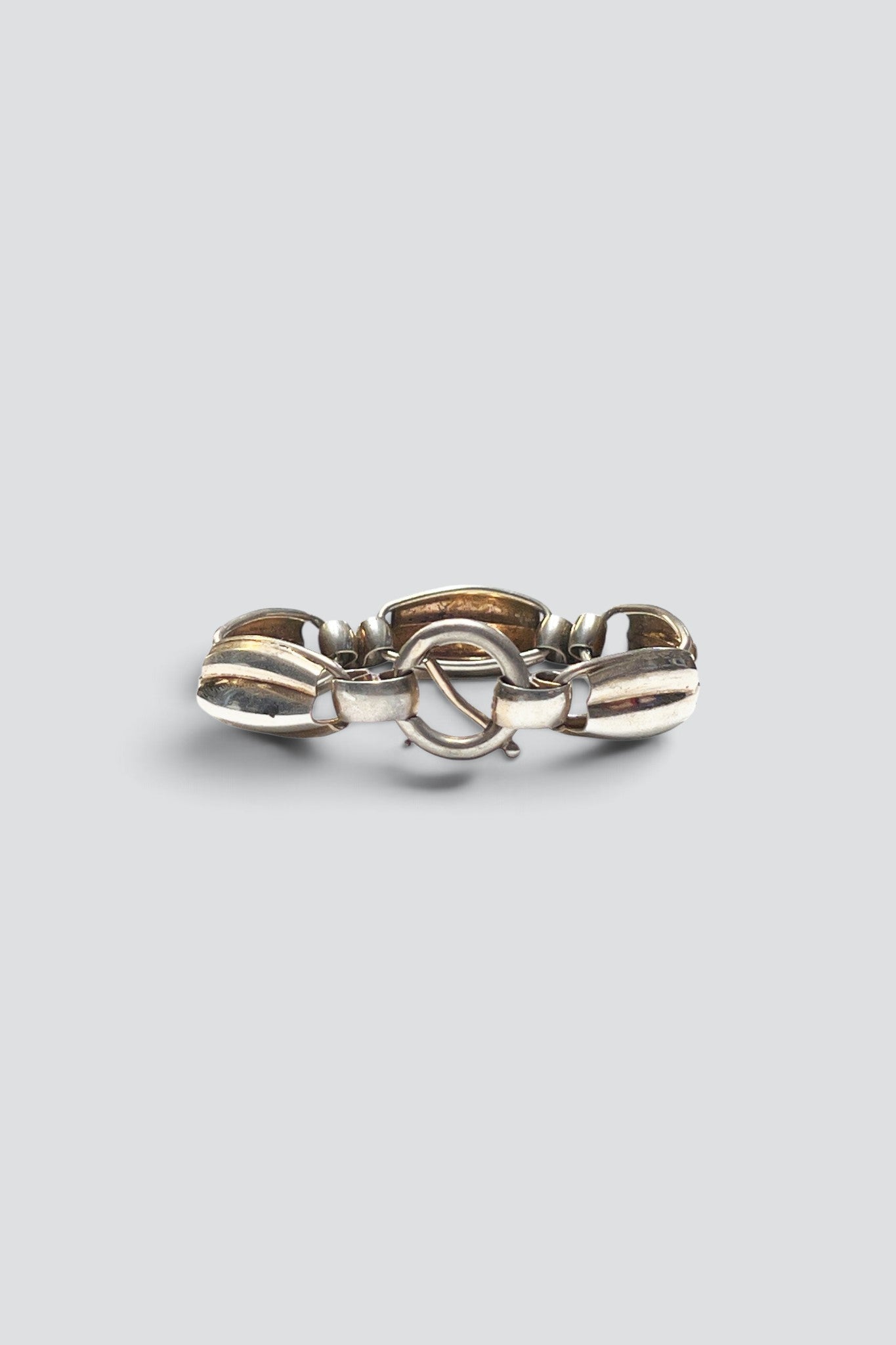 Sterling Silver Slitted Oval Link Bracelet