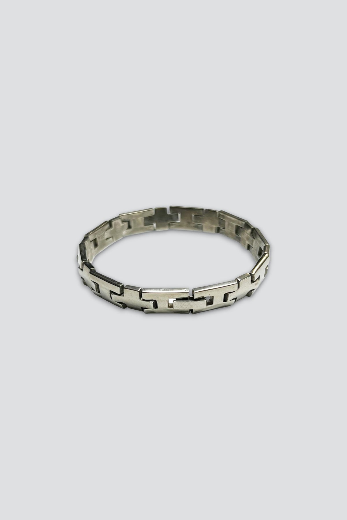 Sterling Silver Wide Hinge Link Bracelet