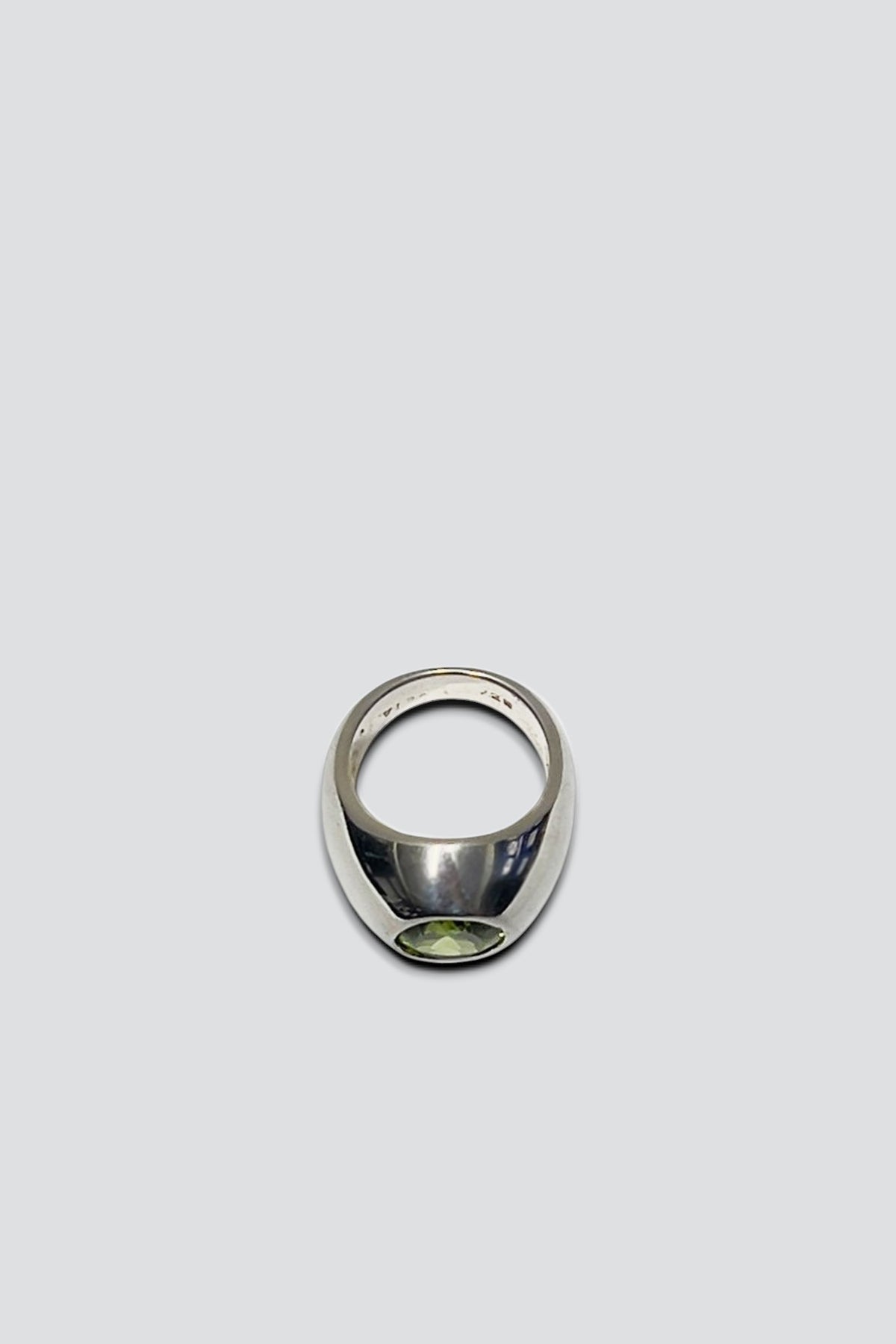 Sterling Silver Peridot Gem Dome Ring