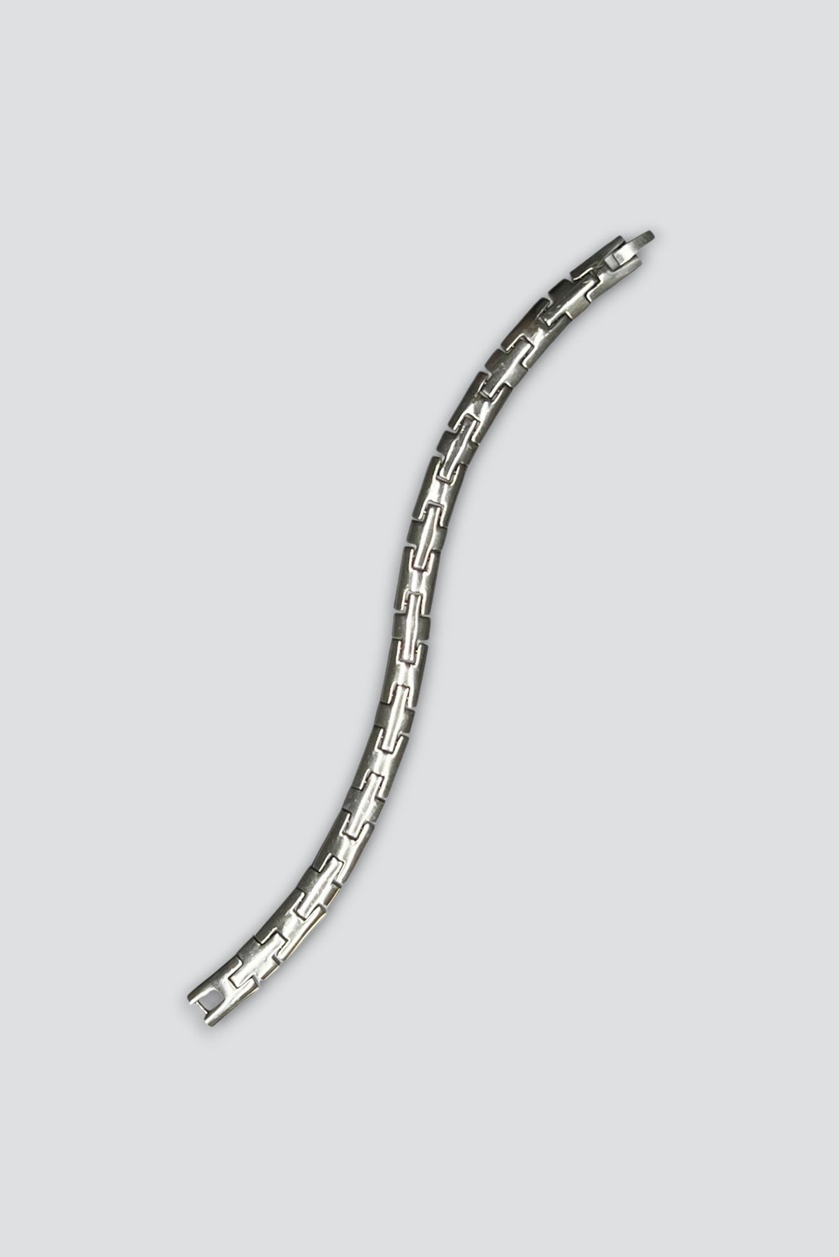Sterling Silver Wide Hinge Link Bracelet