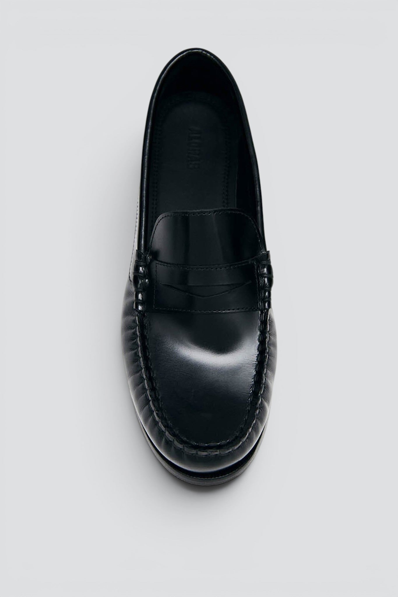Black Leather Rivet Loafers