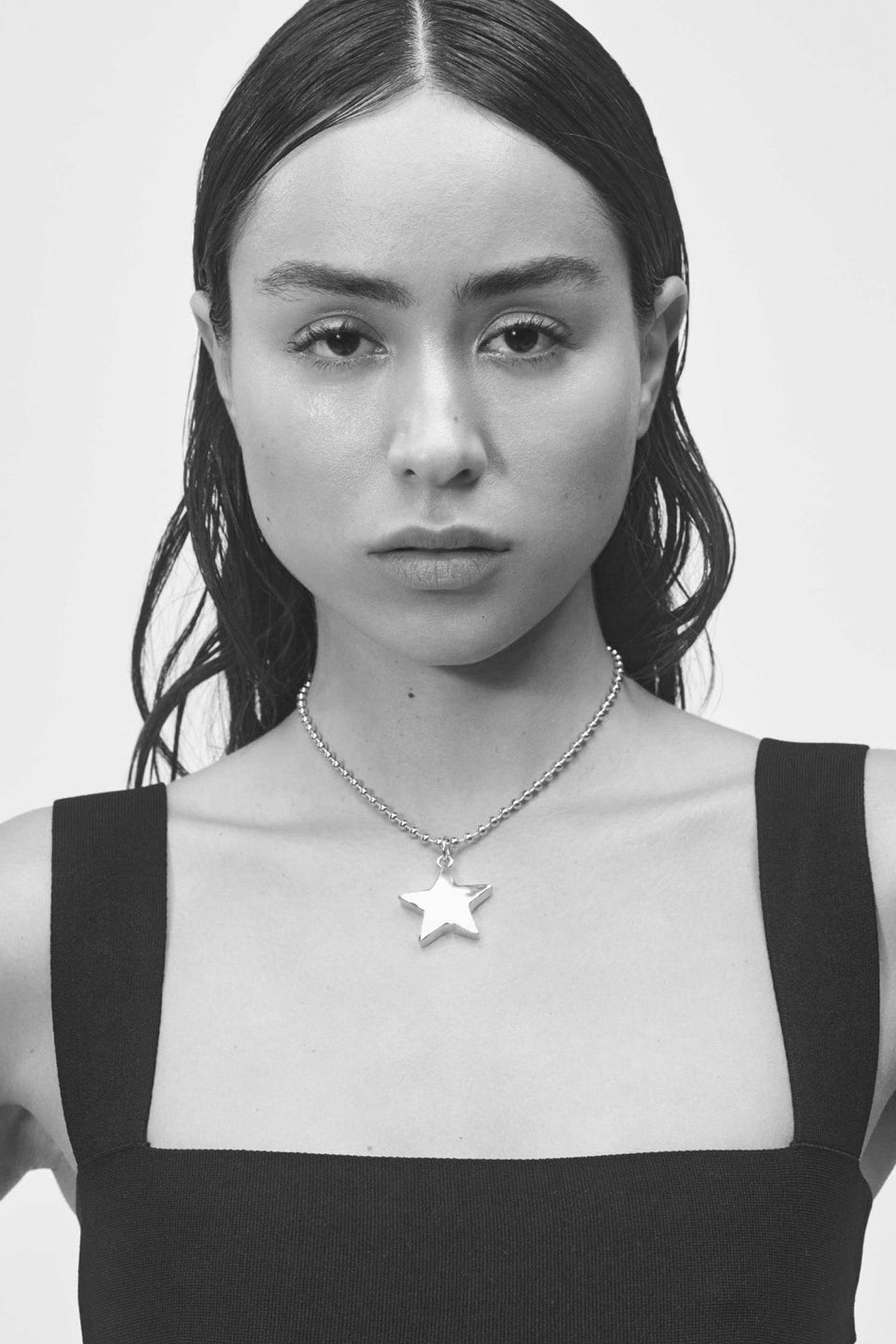 White Bronze Star Pacha Necklace